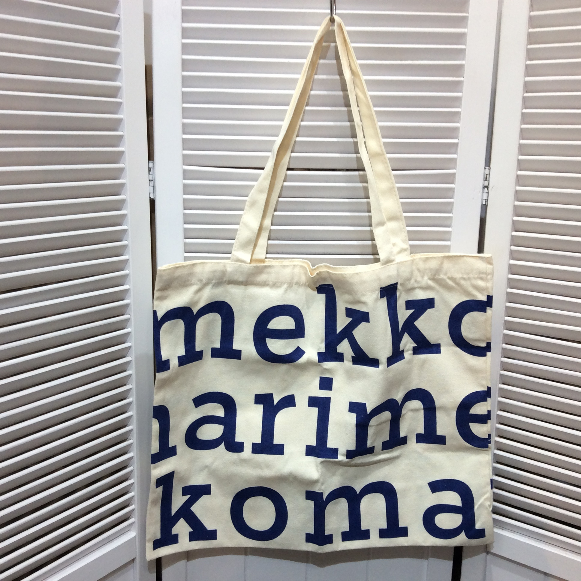 未使用 マリメッコ  トートバッグ  オフホワイト／ブルー