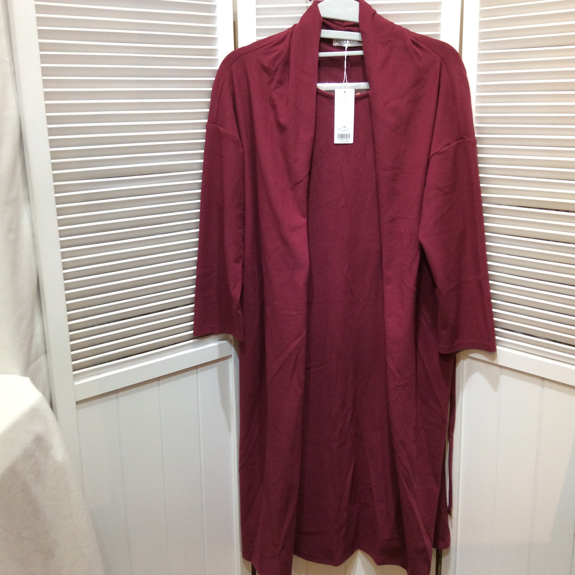 未使用 ANELA LUX／アンミカ QVC 1枚で決まるレイヤード風ワンピース 13号 ワイン