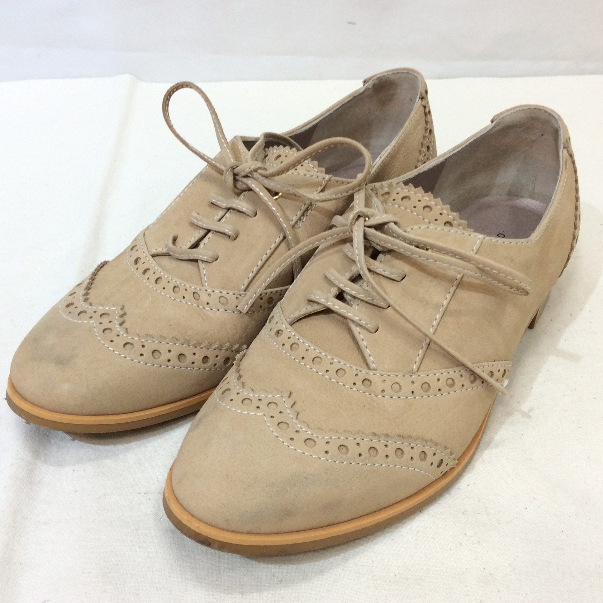 銀座かねまつ レザーシューズ 21.5cm ベージュ