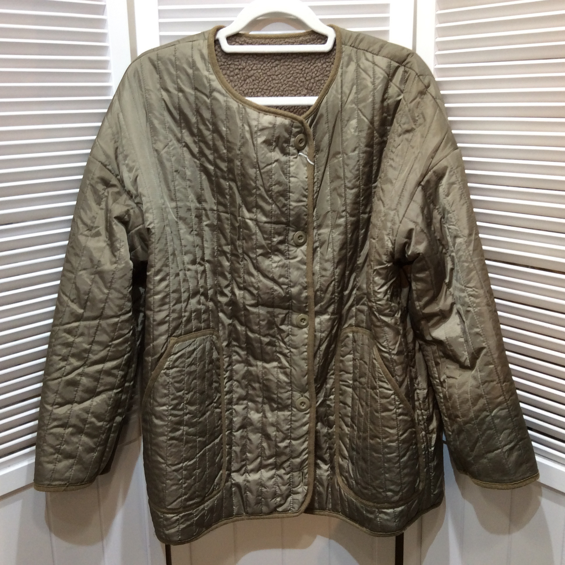 SM2 サマンサモスモス リバーシブル 中綿×ボアコート F カーキ