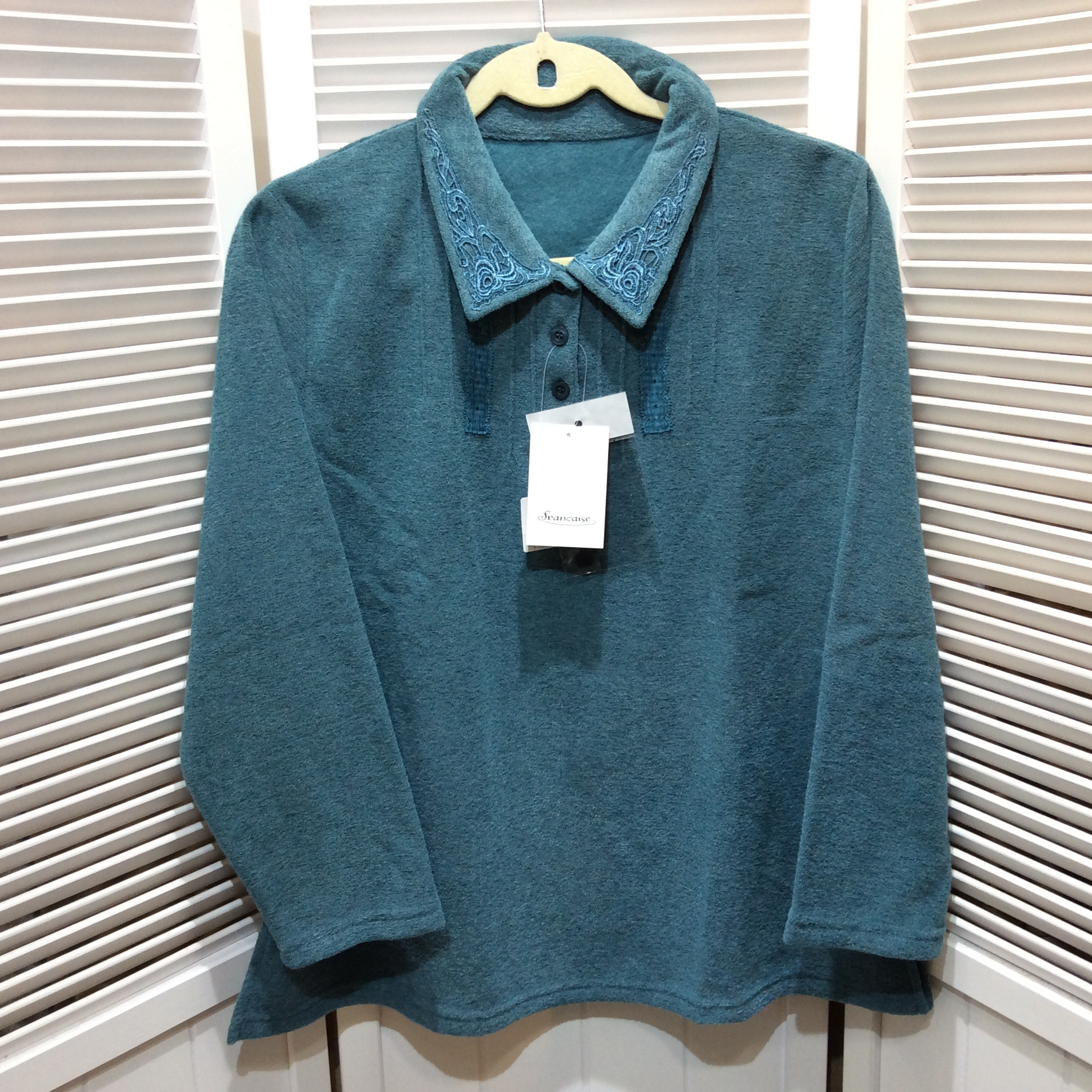 新品☆レディース 裏起毛 プルオーバーシャツ LL ブルー