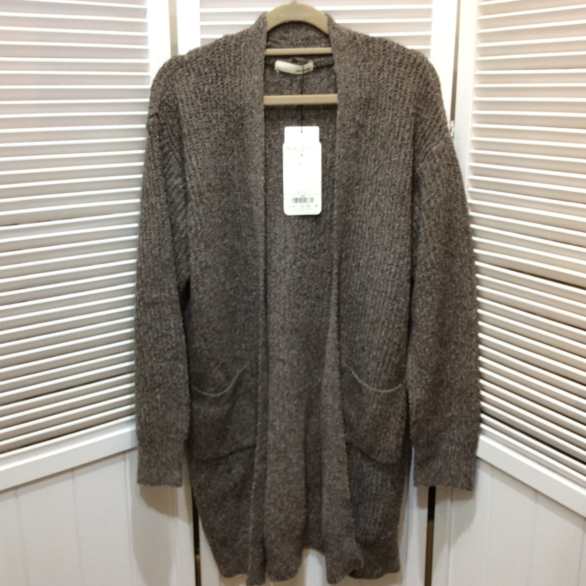 未使用☆SHOO・LA・RUE シューラルー ロングカーディガン M ブラウン系 ワールド