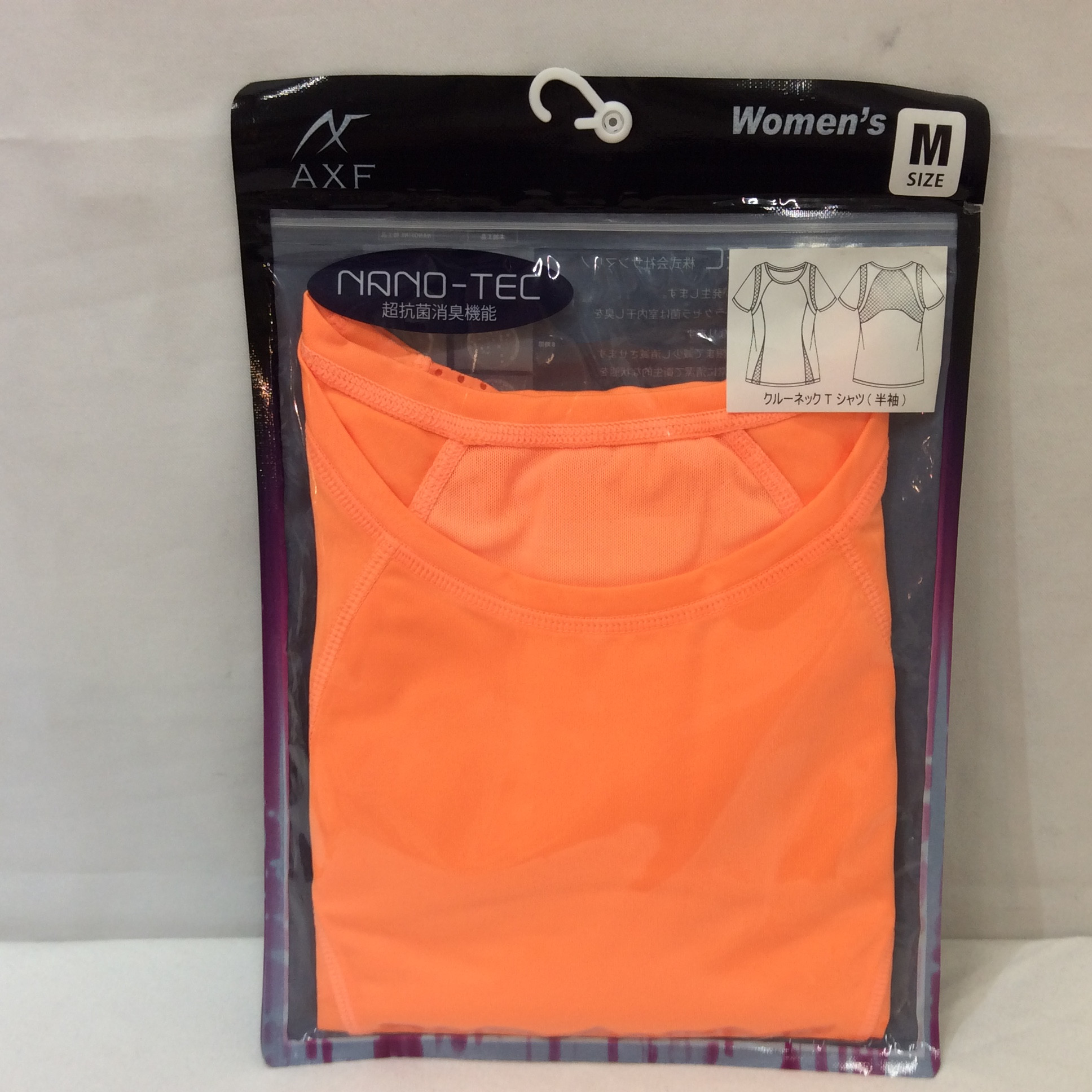 未使用 AXF 超抗菌消臭機能 クルーネックT(半袖) レディース M オレンジ