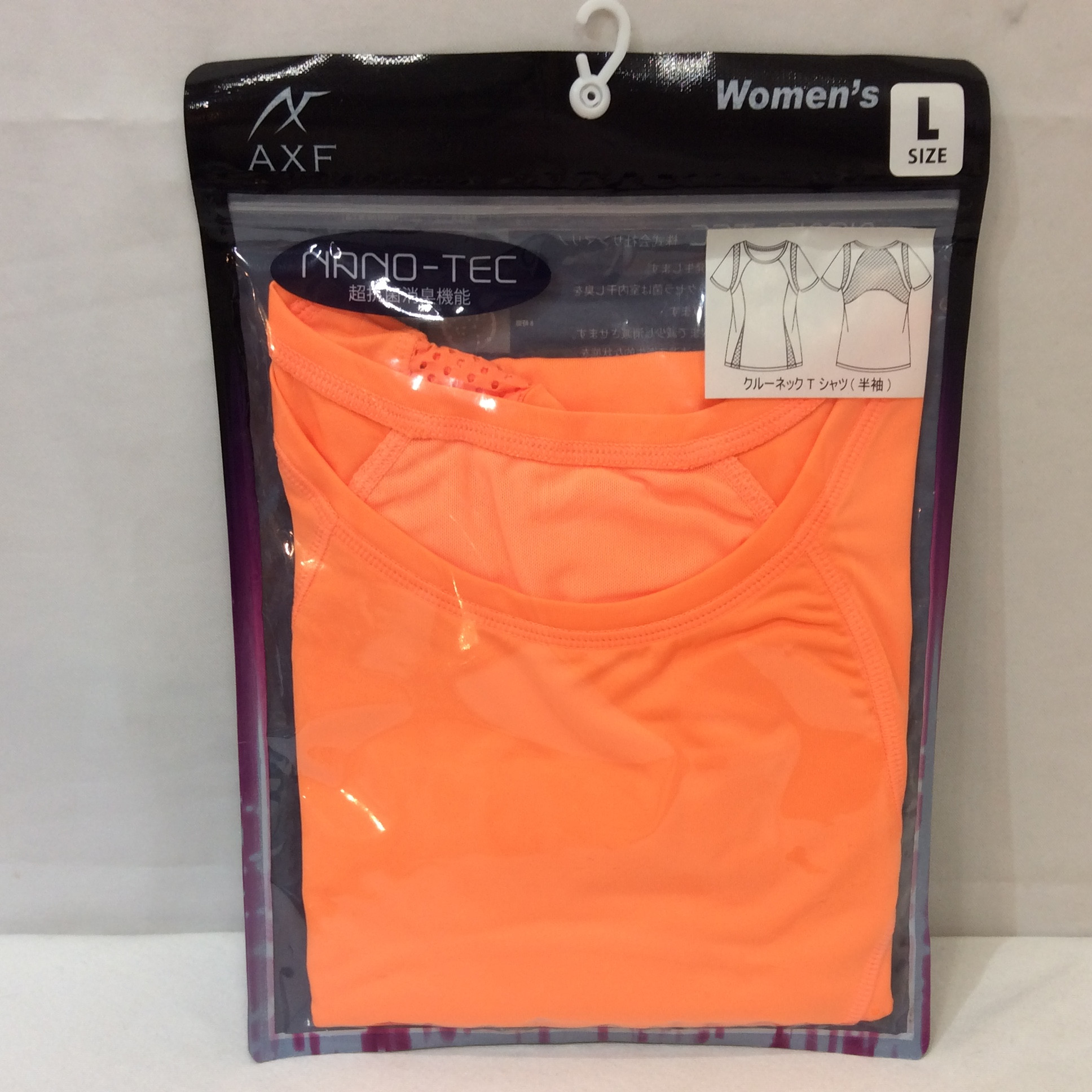未使用 AXF 超抗菌消臭機能 クルーネックT(半袖) レディース L オレンジ