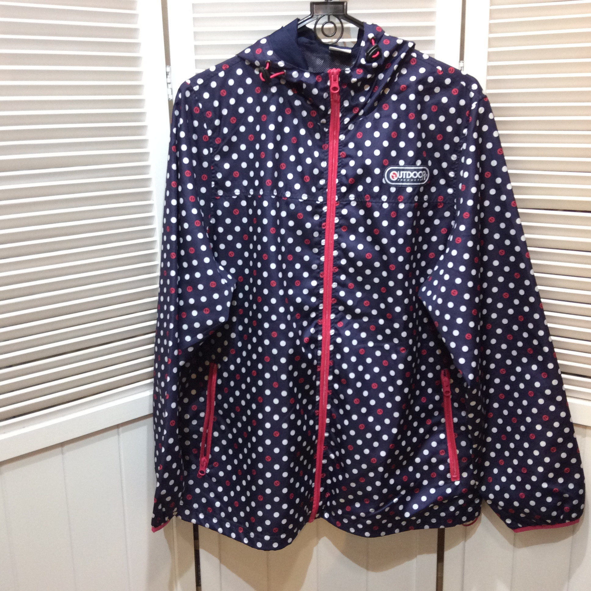 OUTDOOR ナイロンパーカー  4L ネイビー／ドット  美品