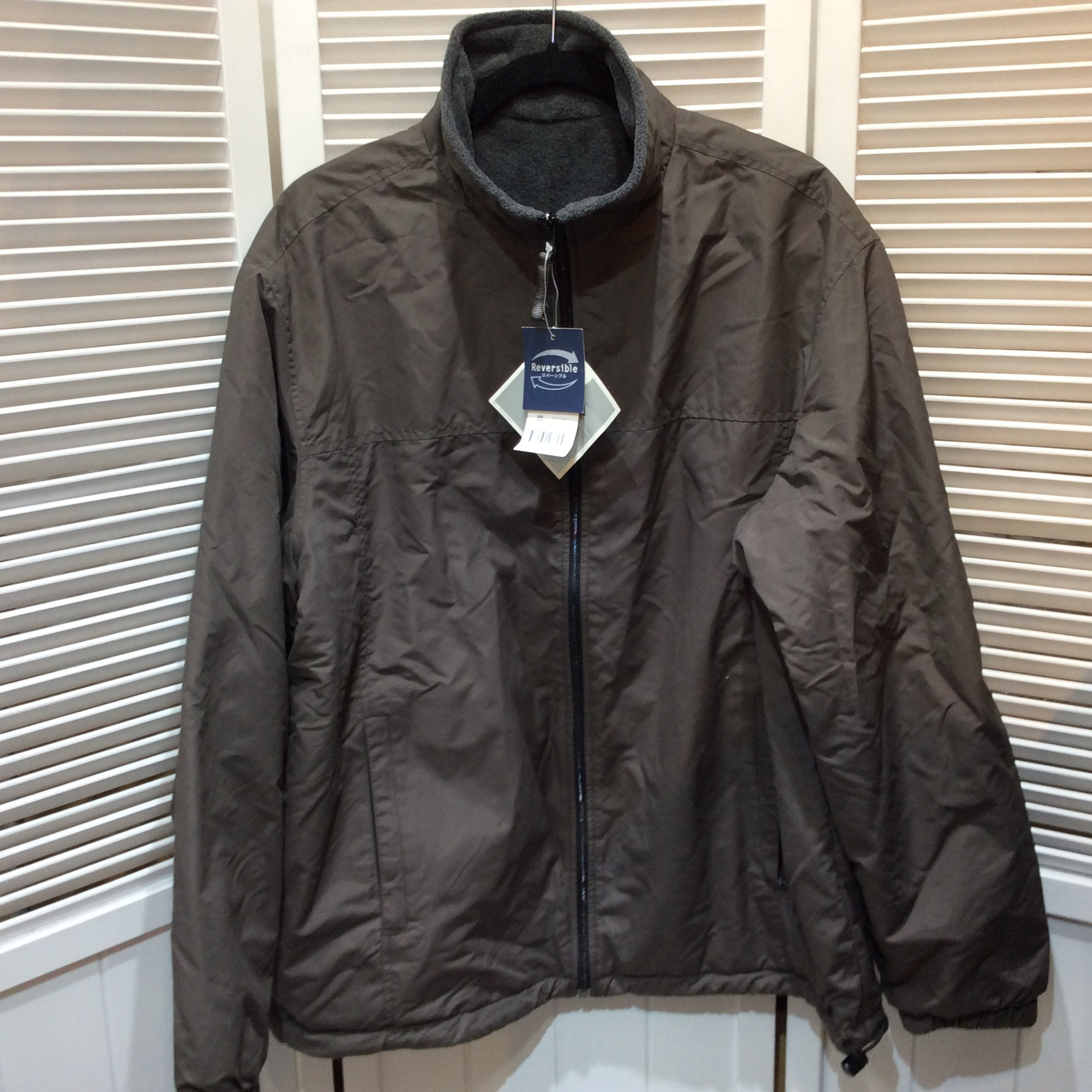 未使用☆ユニクロ メンズ リバーシブルジャケット L ブラウン系