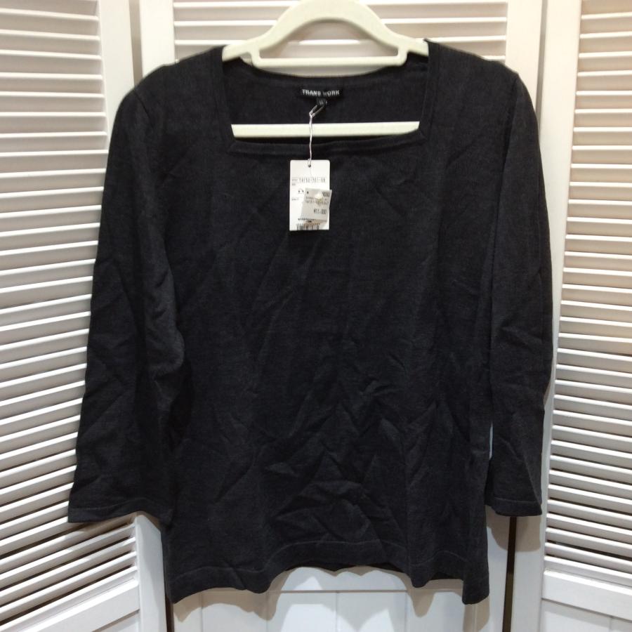 未使用☆TRANS WORK トランスワーク レディース セーター LL チャコールグレー 三陽商会