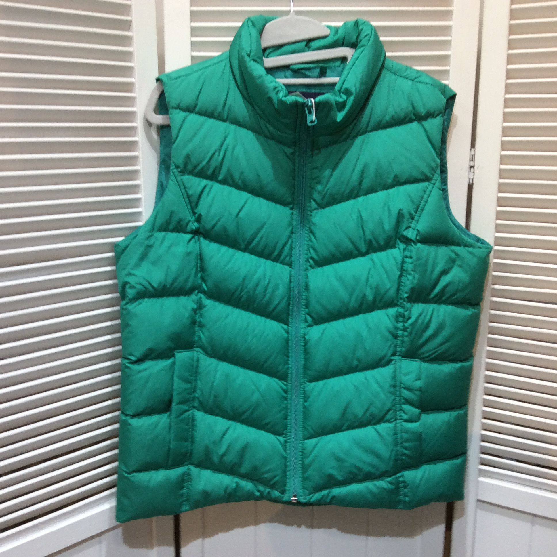 値下げ❗️LANDS’ END ダウンベスト L グリーン