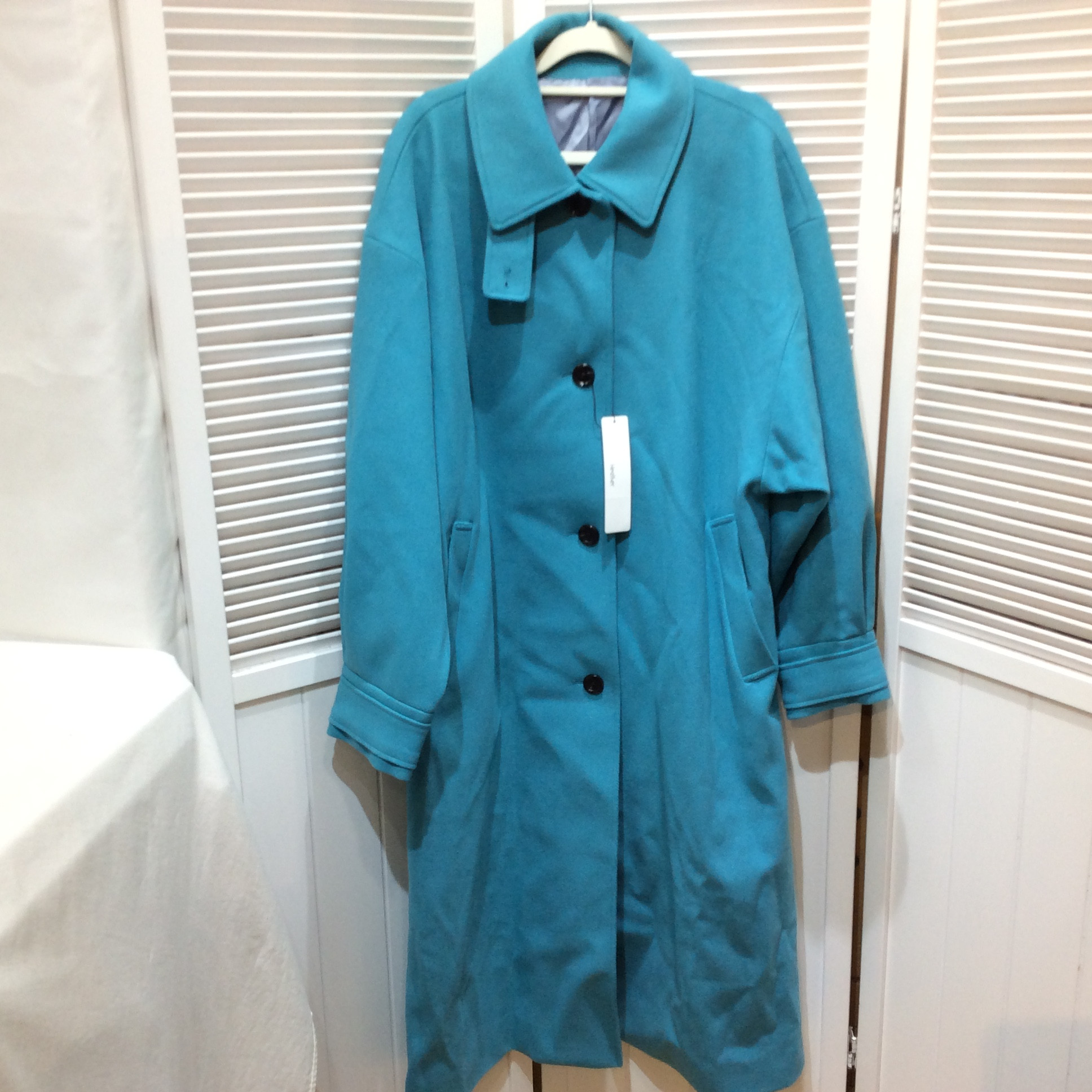 未使用☆Heather ヘザー WT 2WAYロングコート S ブルー系