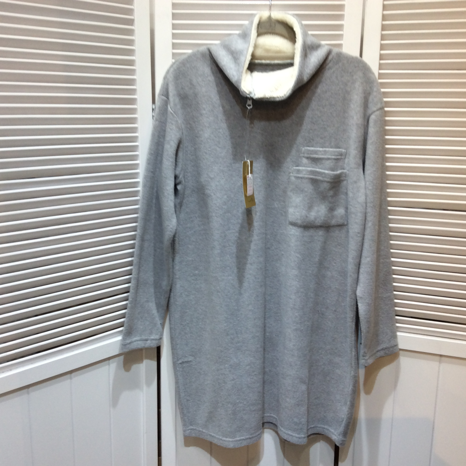 半額値下げ❗️ QVCプロバドール フリースチュニック M グレー 