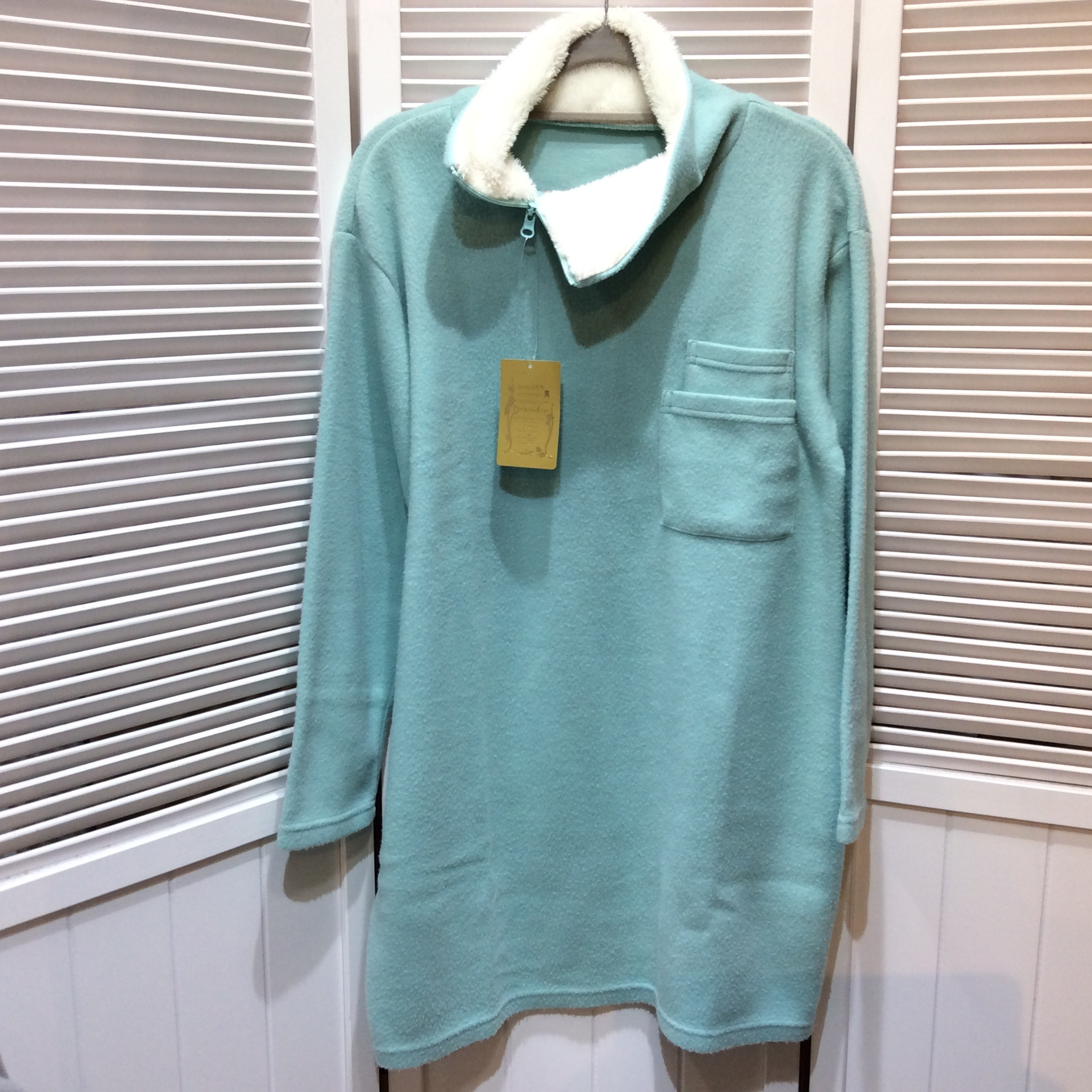 半額値下げ❗️QVCプロバドール フリースチュニック M 水色
