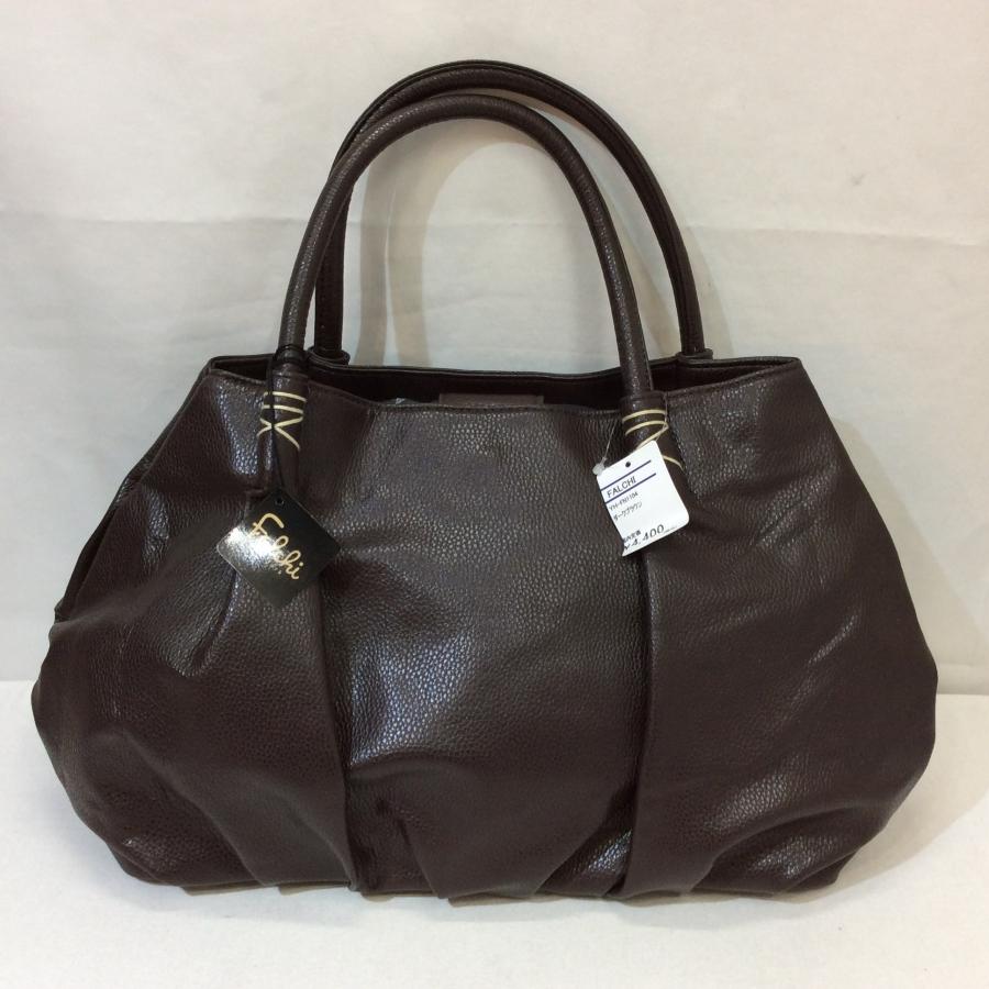 値下げ❗️未使用☆Falchi New York ファルチニューヨーク 合皮トートバッグ ダークブラウン YH-FN1104