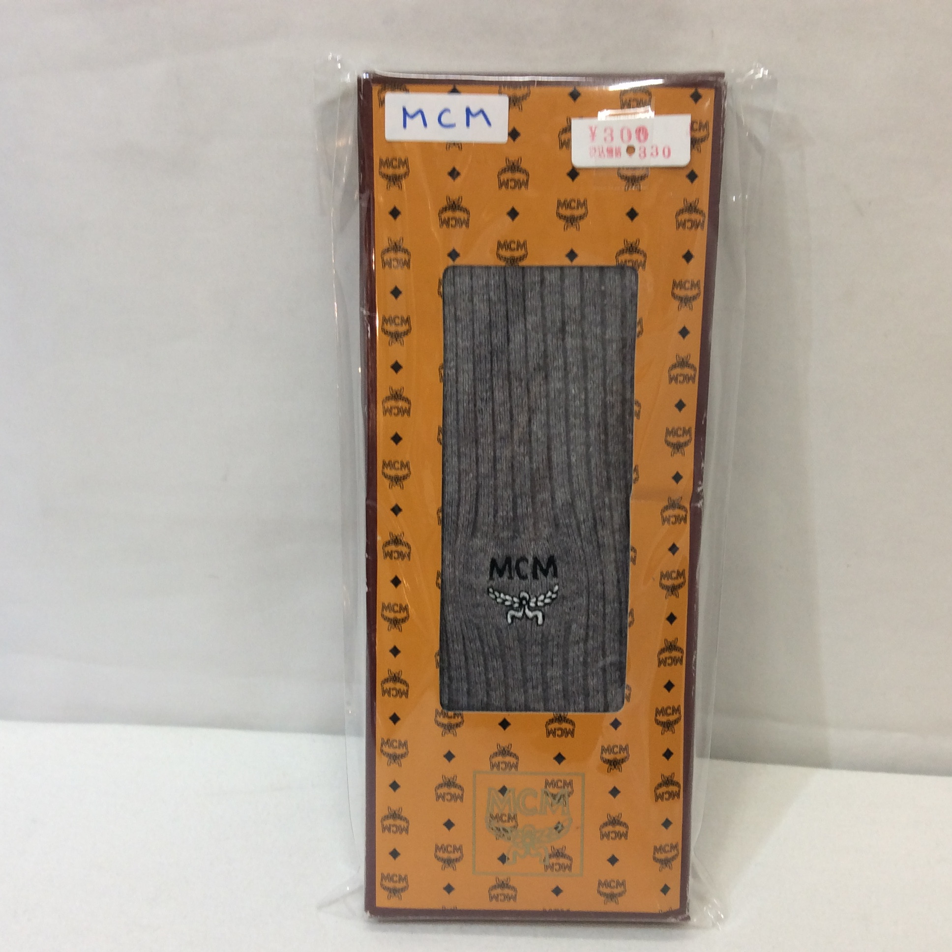 未使用 MCM メンズソックス  25cm グレー