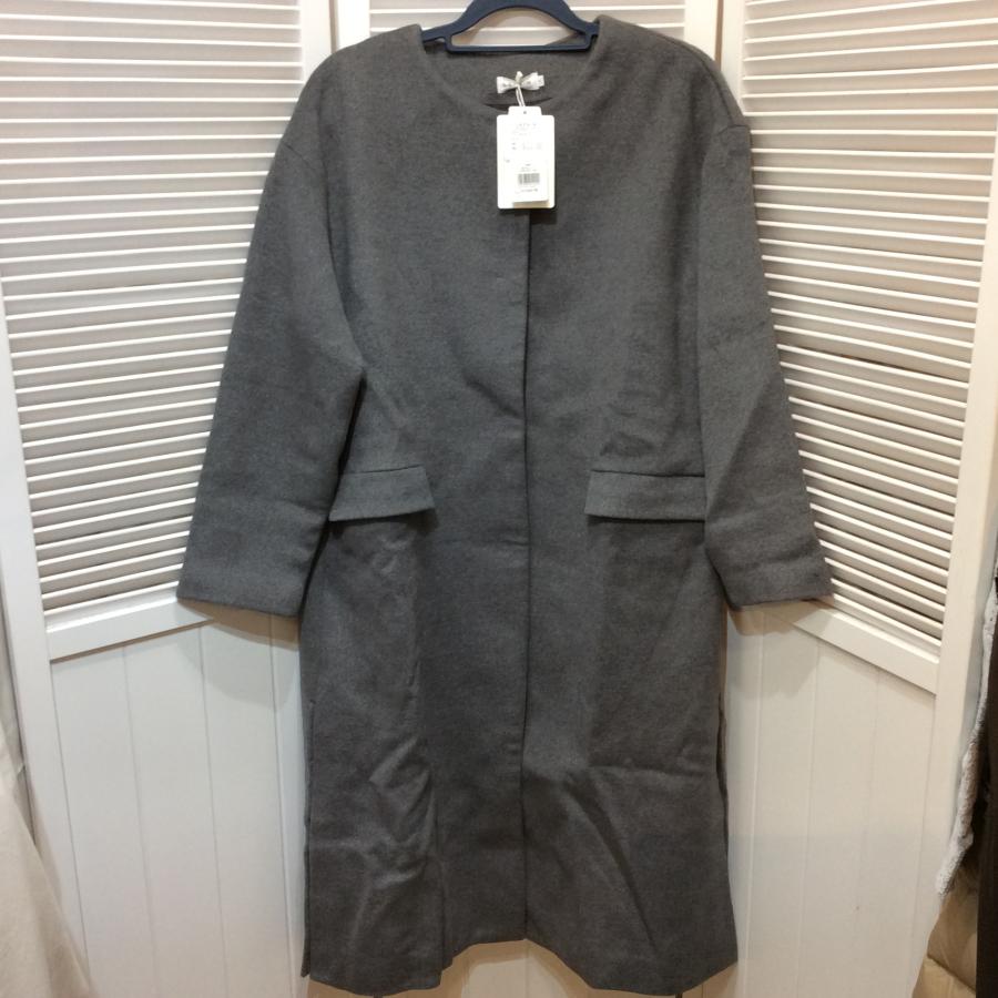 値下げ❗️未使用☆LEPSIM レプシィム レディース ケープメリノファー付きコート F グレー ファーなし ノーカラー