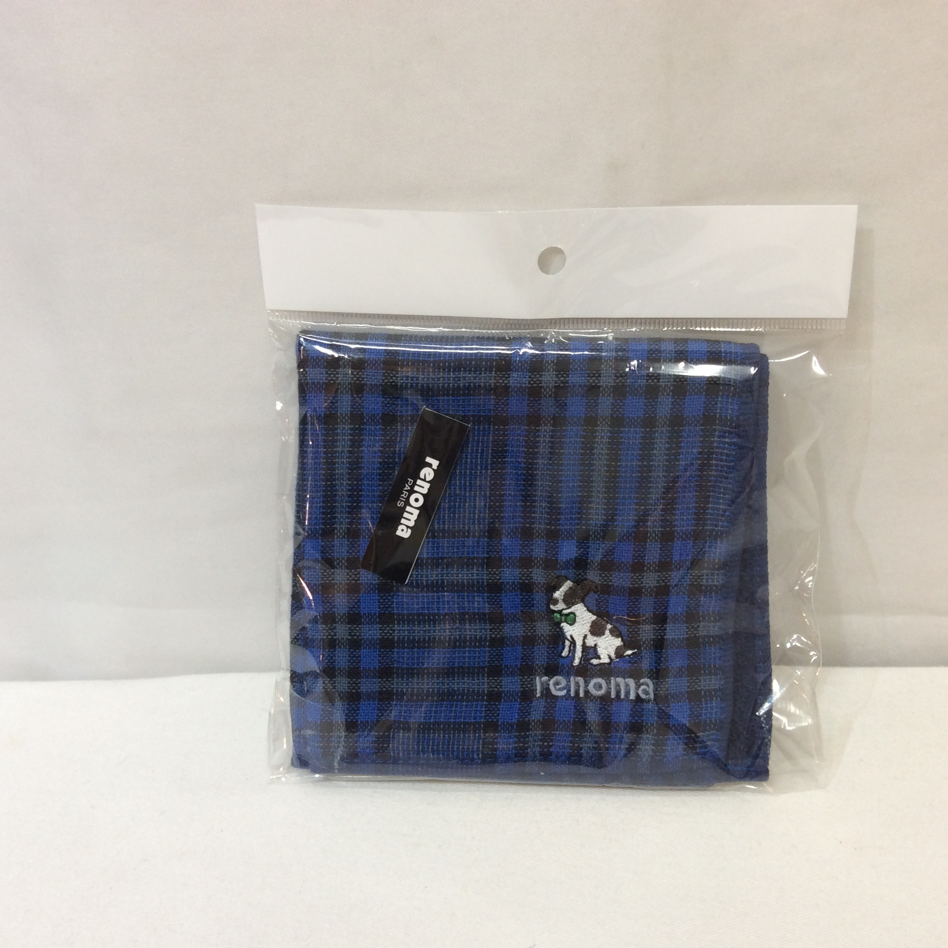 新品 レノマ タオルハンカチ   ブルーチェック