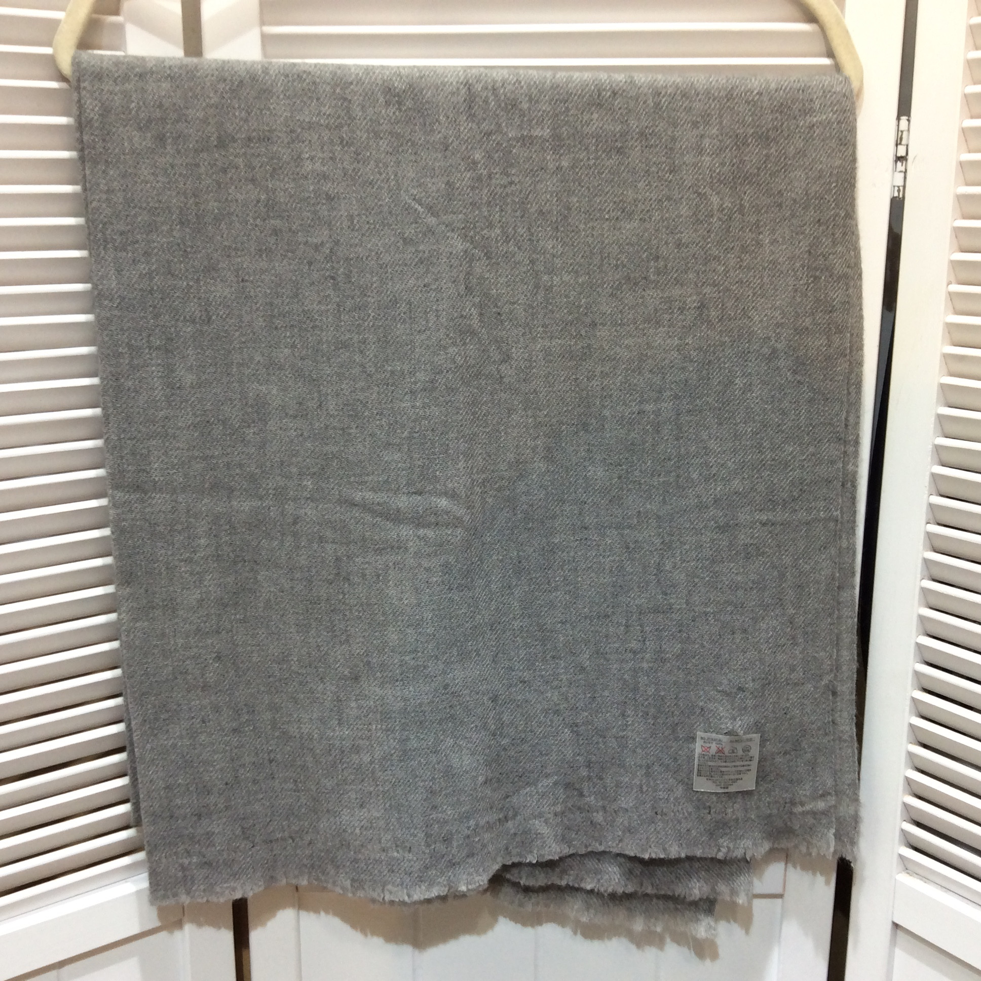 値下げ❗️未使用☆カシミヤ大判ストール グレー 88×190cm