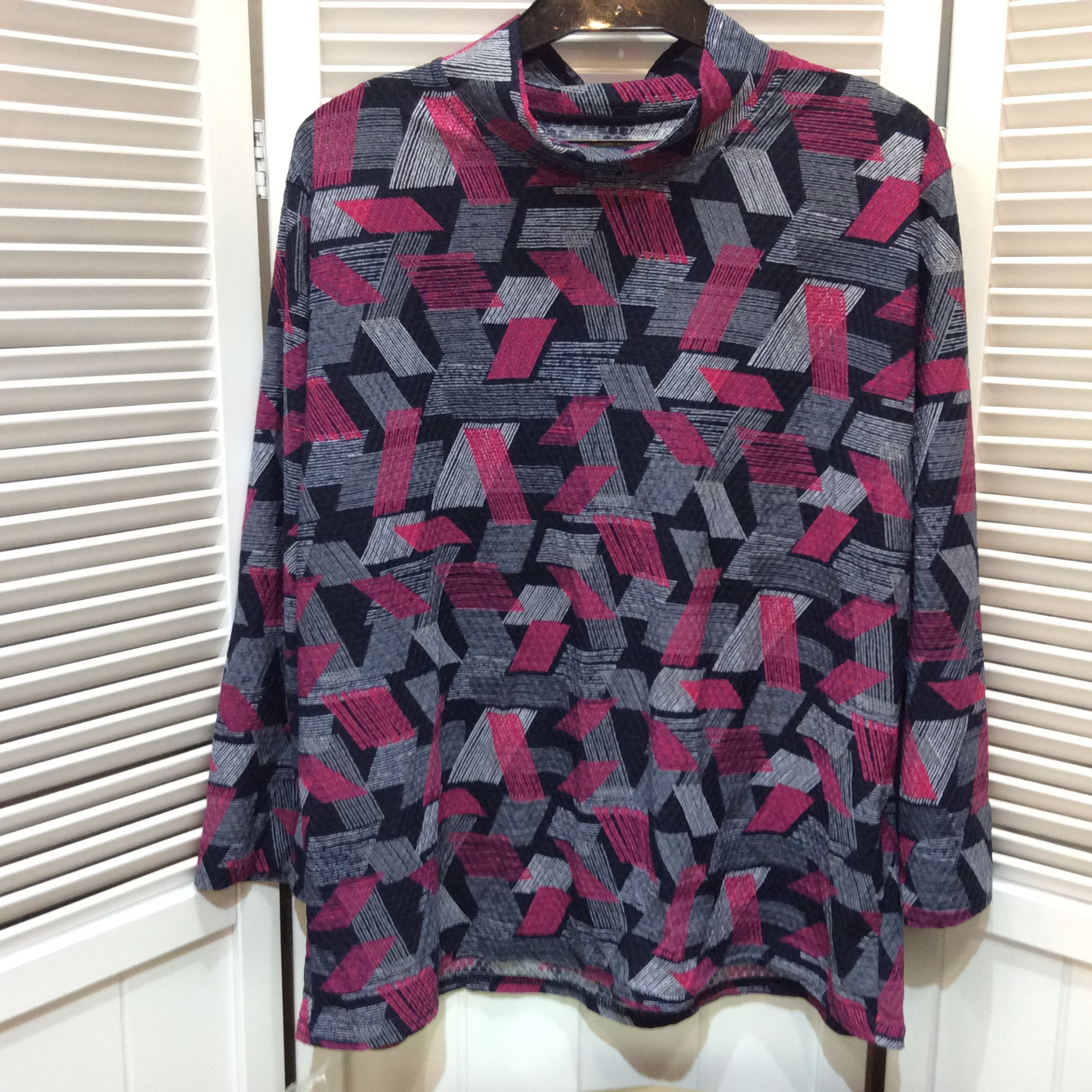 ハイネックカットソー フリーサイズ   ブラック／グレー／ピンク