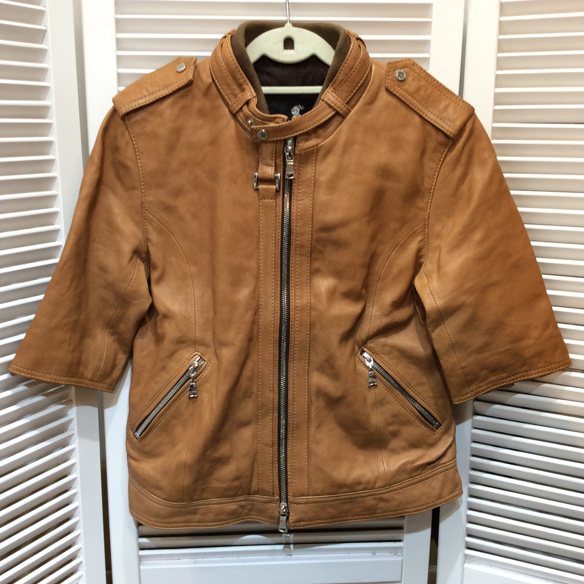 LOVELESS ラブレス 羊革 レザージャケット 36 ブラウン 三陽商会