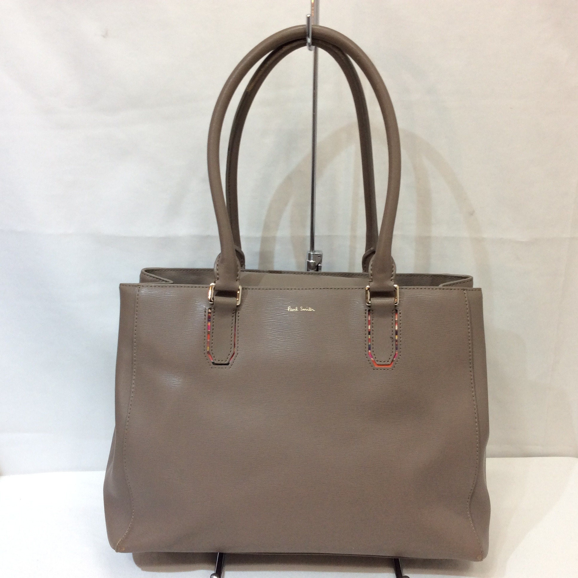 ポールスミス レザーバッグ グレー