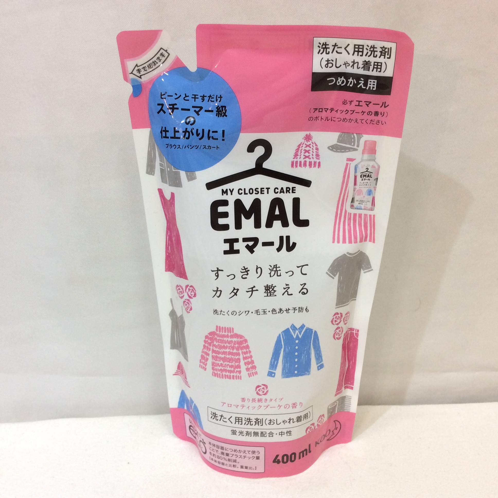 エマール 洗たくよう用洗剤(おしゃれ着用) つめかえ用 400ml 香り長続きタイプ アロマティックブーケの香り