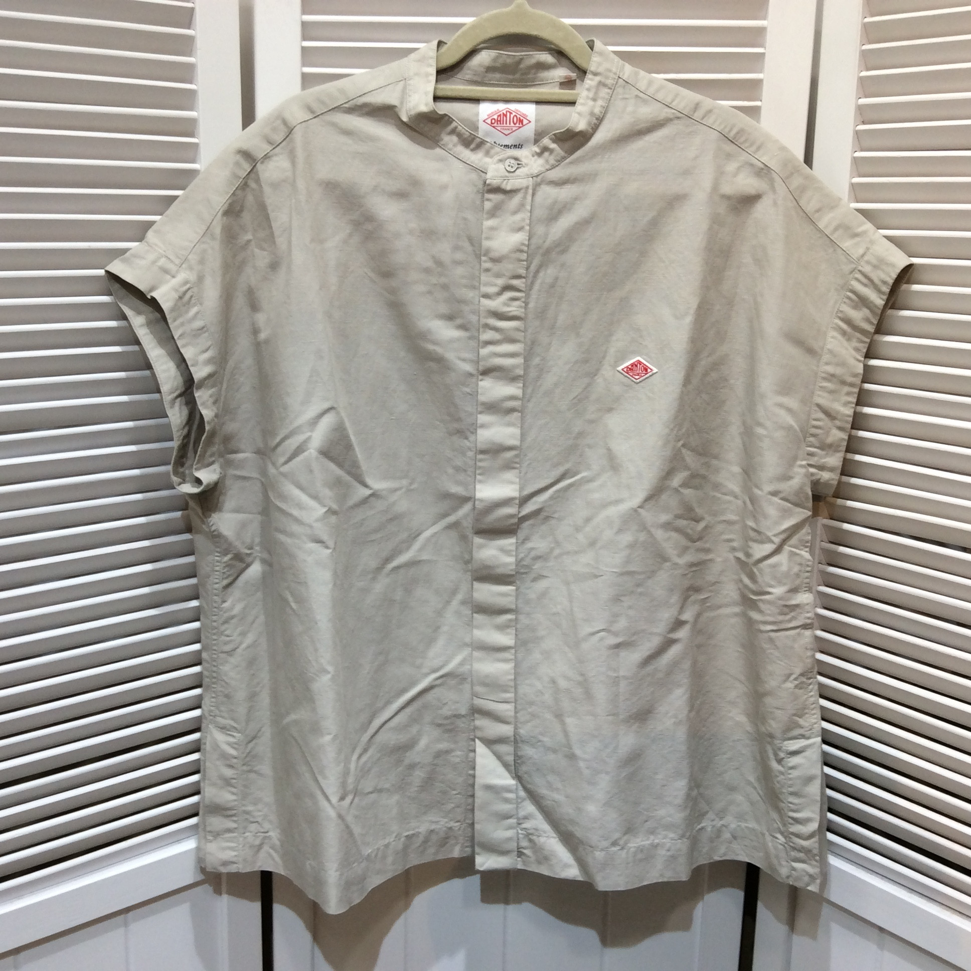 1回使用 DANTON ダントン フレンチスリーブ ブラウス 36 ベージュ 美品