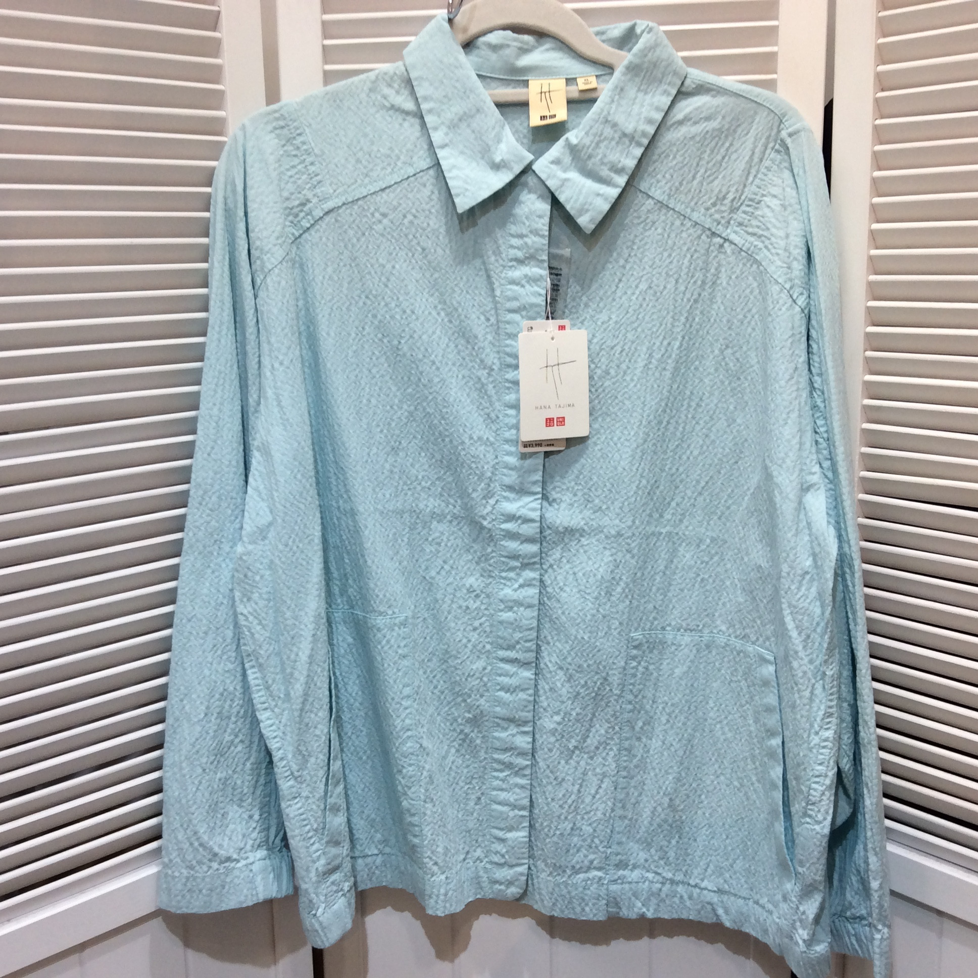 未使用 ユニクロ×HANA TAJIMA コラボ  シアーサッカージャケット XL 水色