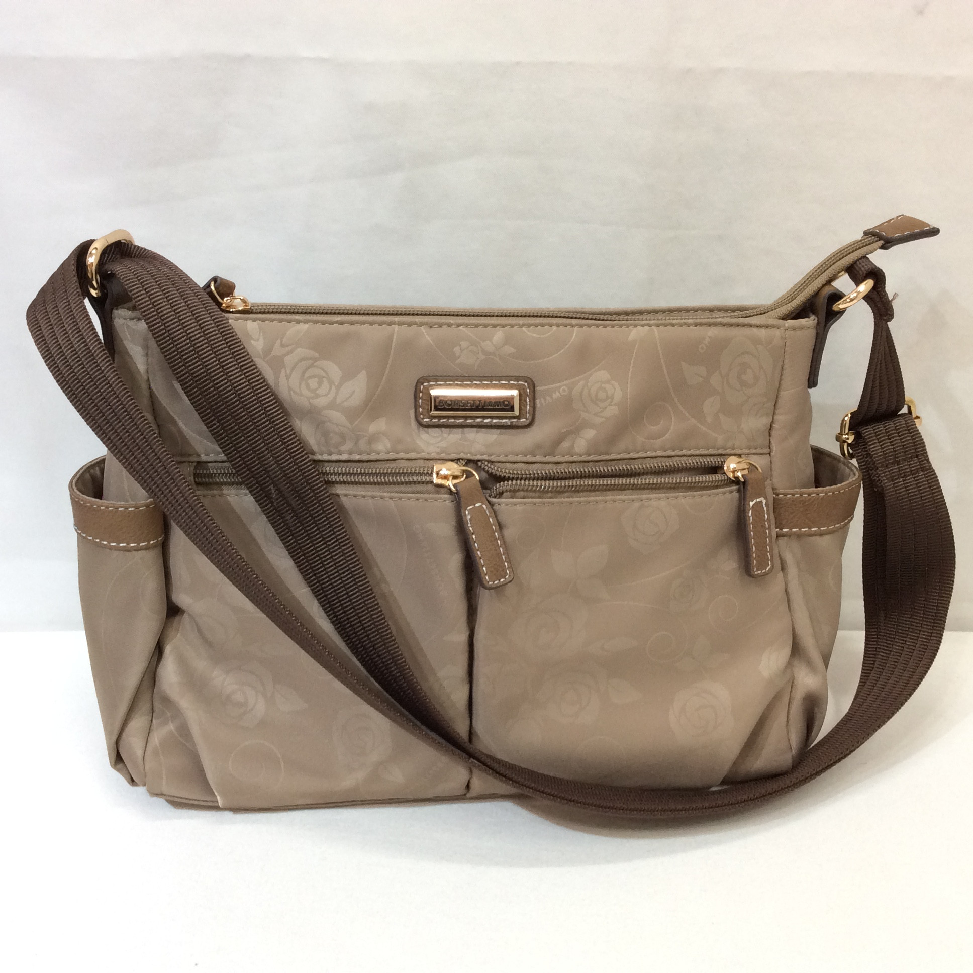 ボルセッティアーモ ナイロンショルダーバッグ ベージュ柄