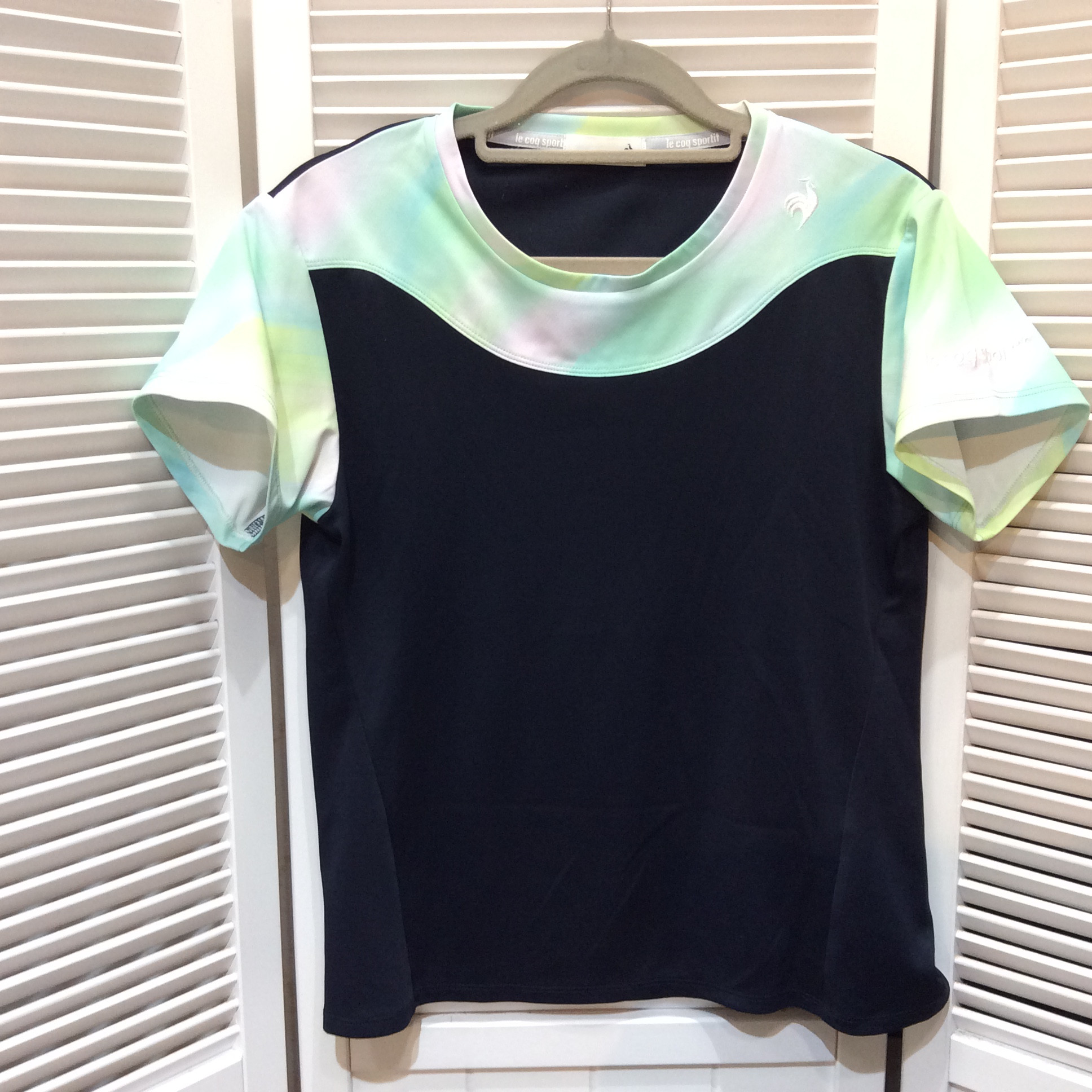 ルコックスポルティフ  Tシャツ L  ネイビー／グリーン  美品