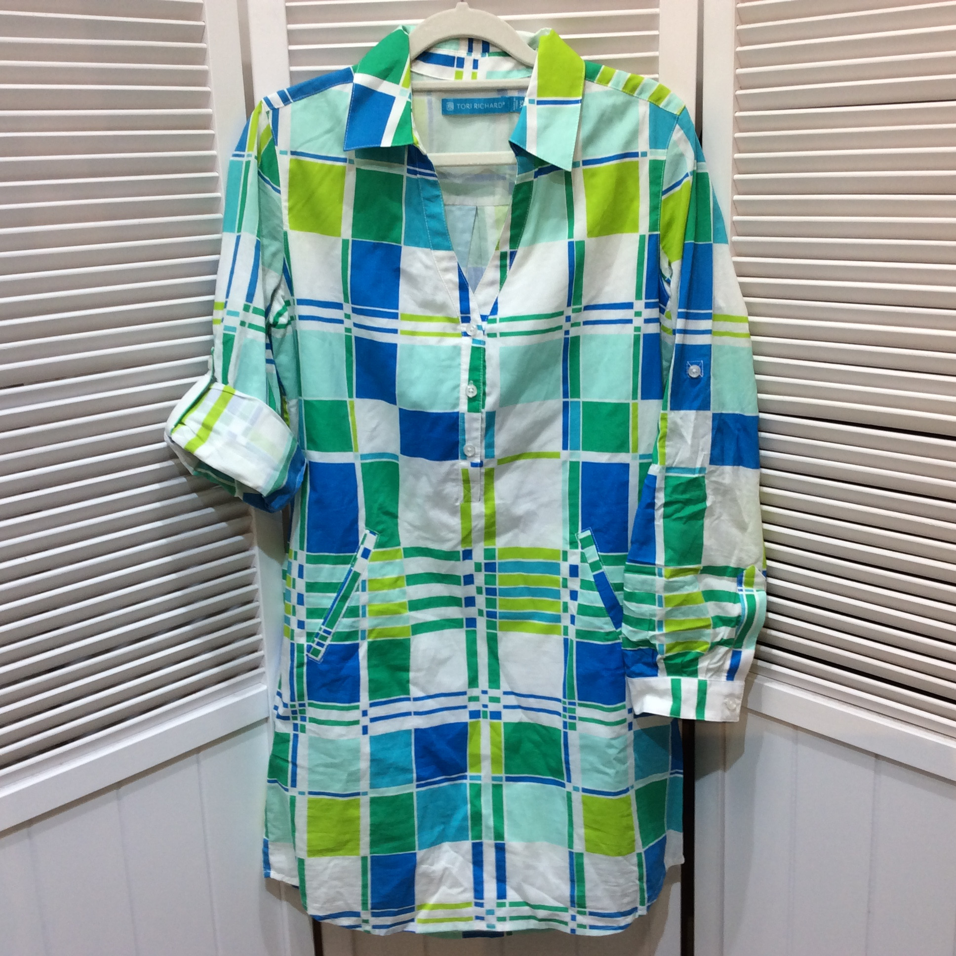 TORI RICHARD トリリチャード ワンピース XS 袖ロールアップ ハワイ