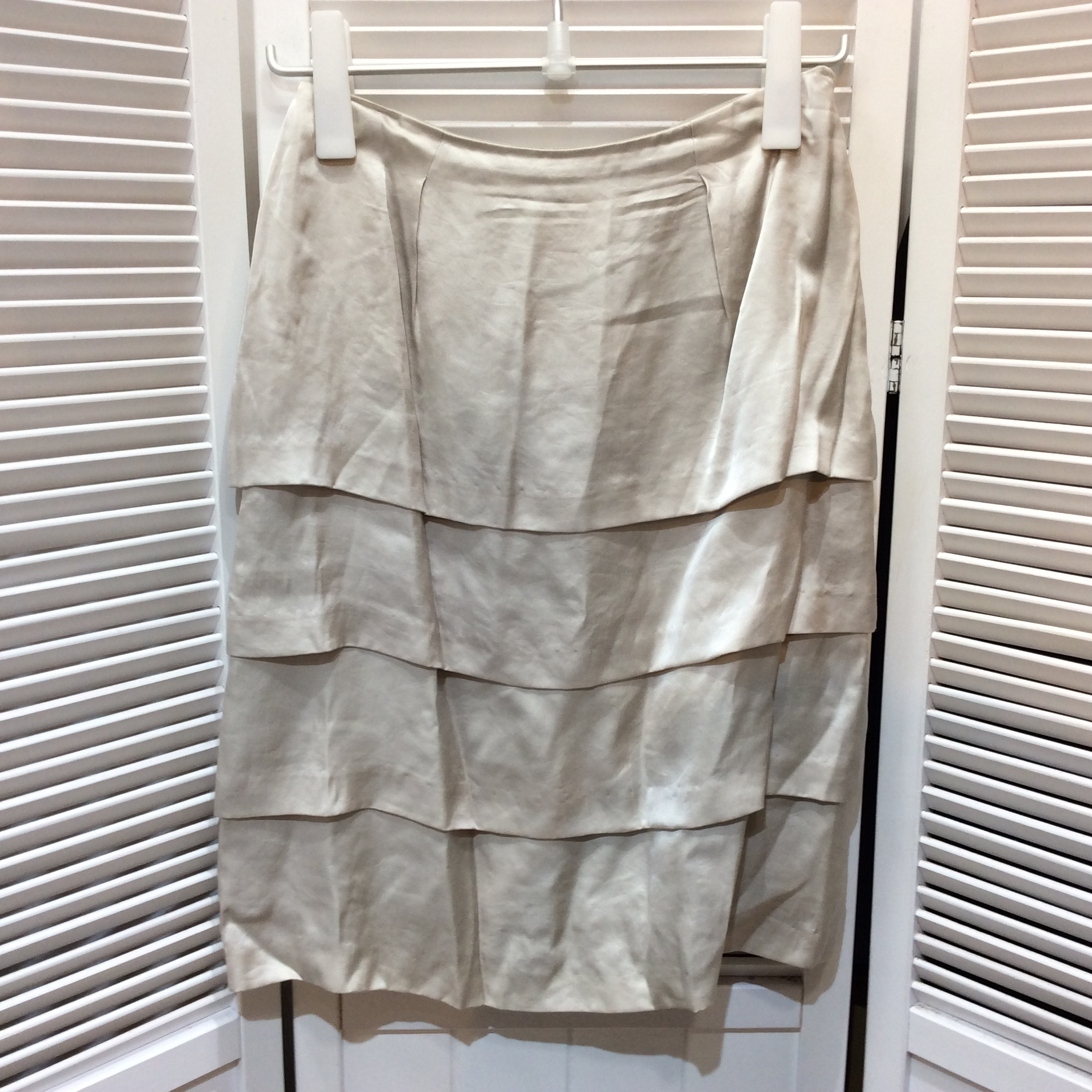 EPOCA エポカ シルク混 スカート 40 グリーン シャンパンゴールド系