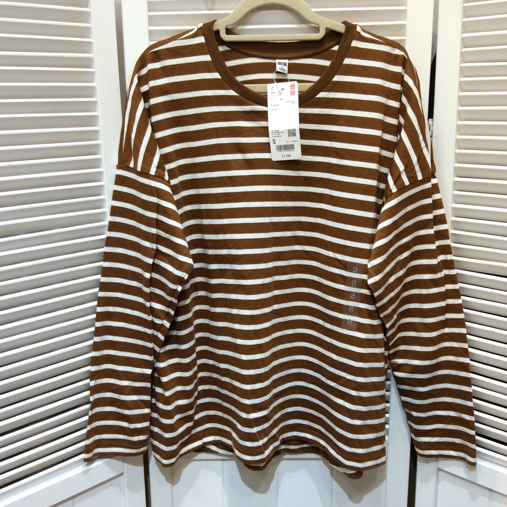 未使用 ユニクロ 長袖Tシャツ サイズS ボーダー