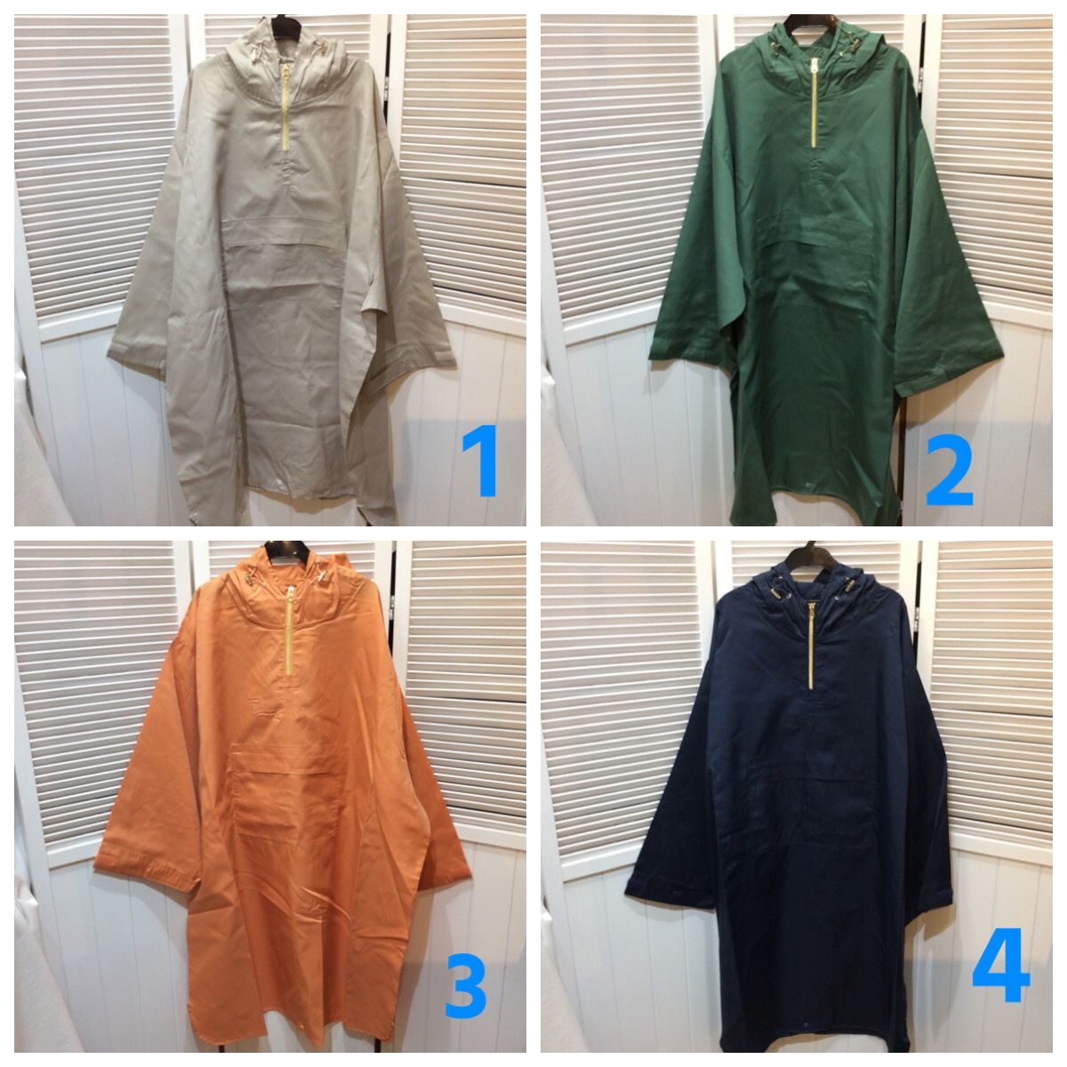 新品 フード付きポンチョ M〜L 各種 ポケッタブルタイプ