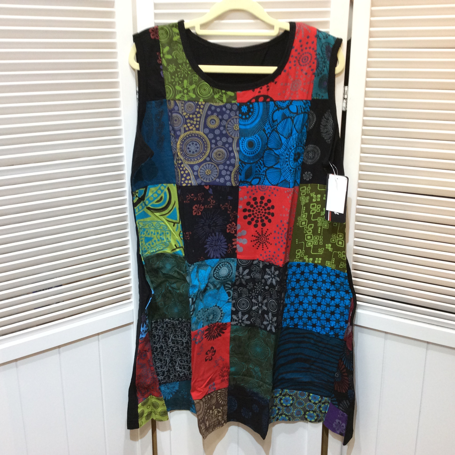 新品☆3s4you 綿ノースリーブチュニック M~L カラー柄 No,1