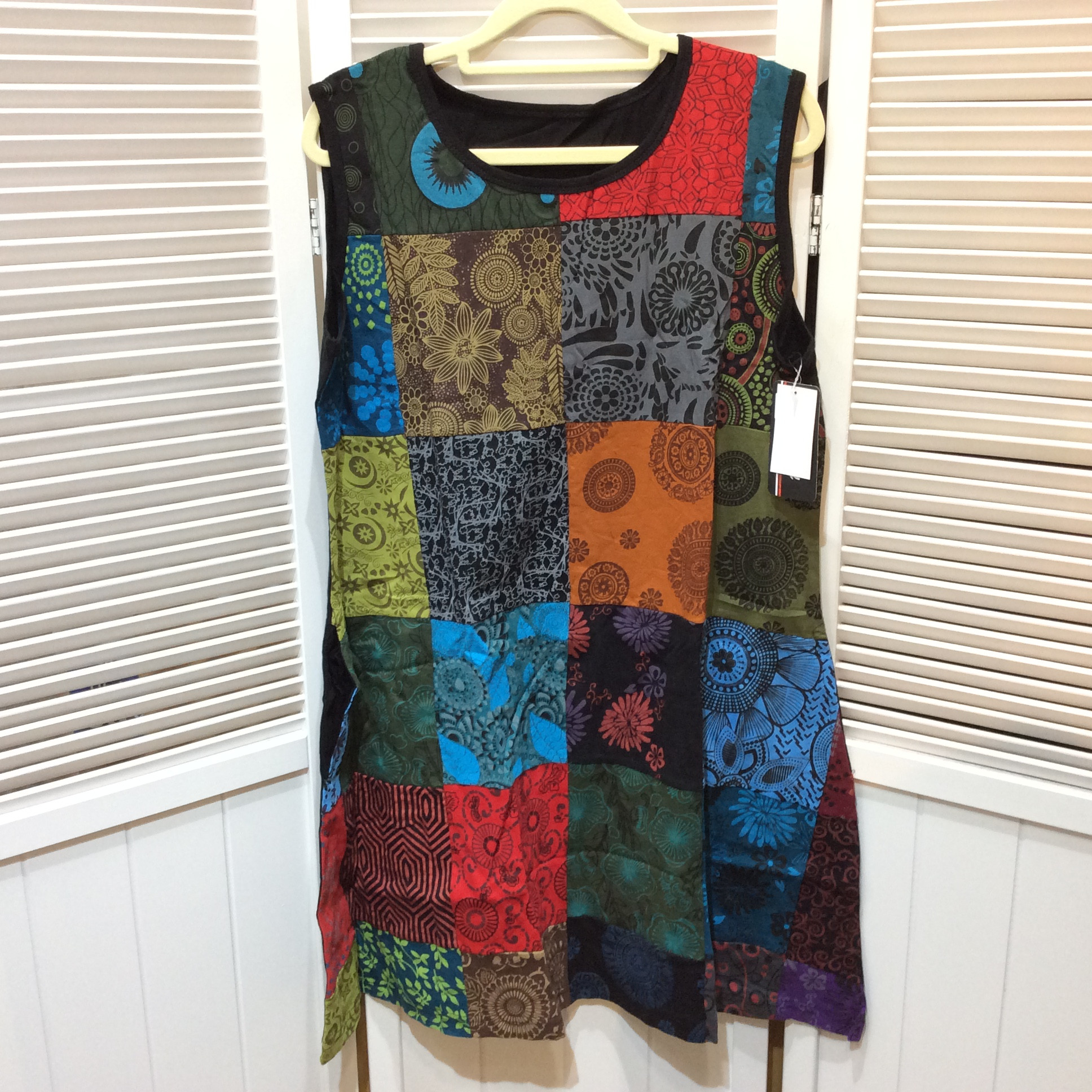 新品☆3s4you 綿ノースリーブチュニック M~L カラー柄 No,2