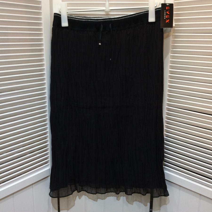 未使用☆EVEX by KRIZIA エヴェックス バイ クリツィア スカート 46 ブラック 三陽商会