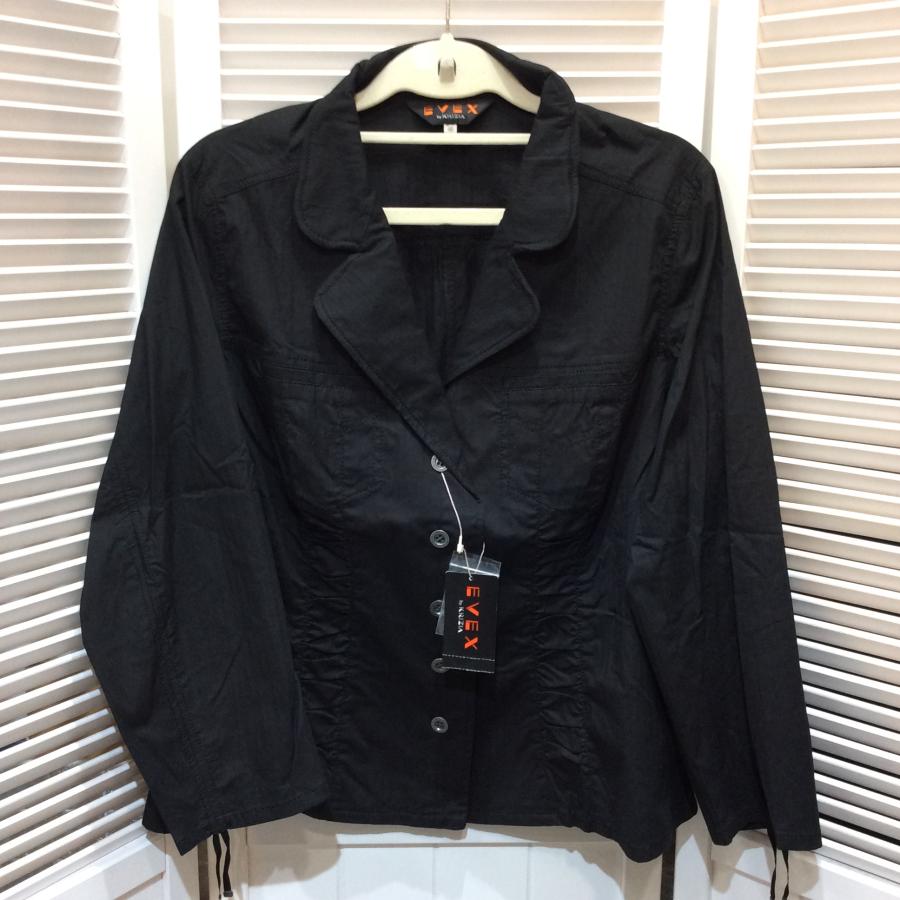 未使用☆EVEX by KRIZIA エヴェックス バイ クリツィア 綿ジャケット 46 ブラック 三陽商会