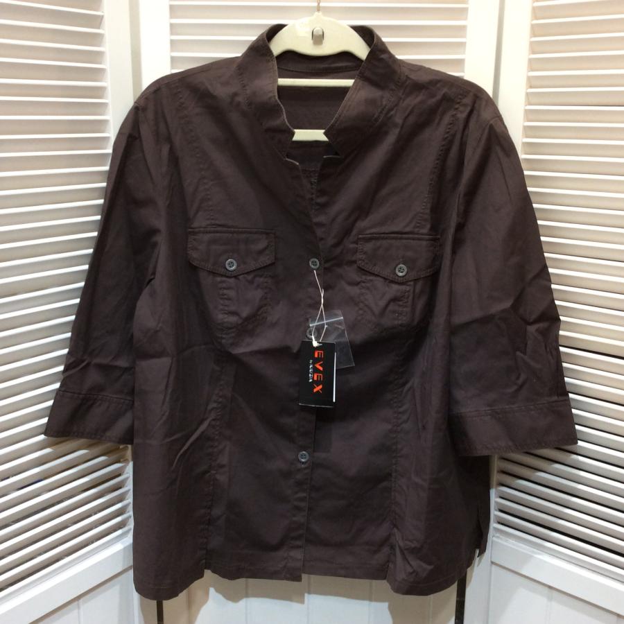 未使用☆EVEX by KRIZIA エヴェックス バイ クリツィア 綿ブラウジャケット 48 ブラウン 三陽商会