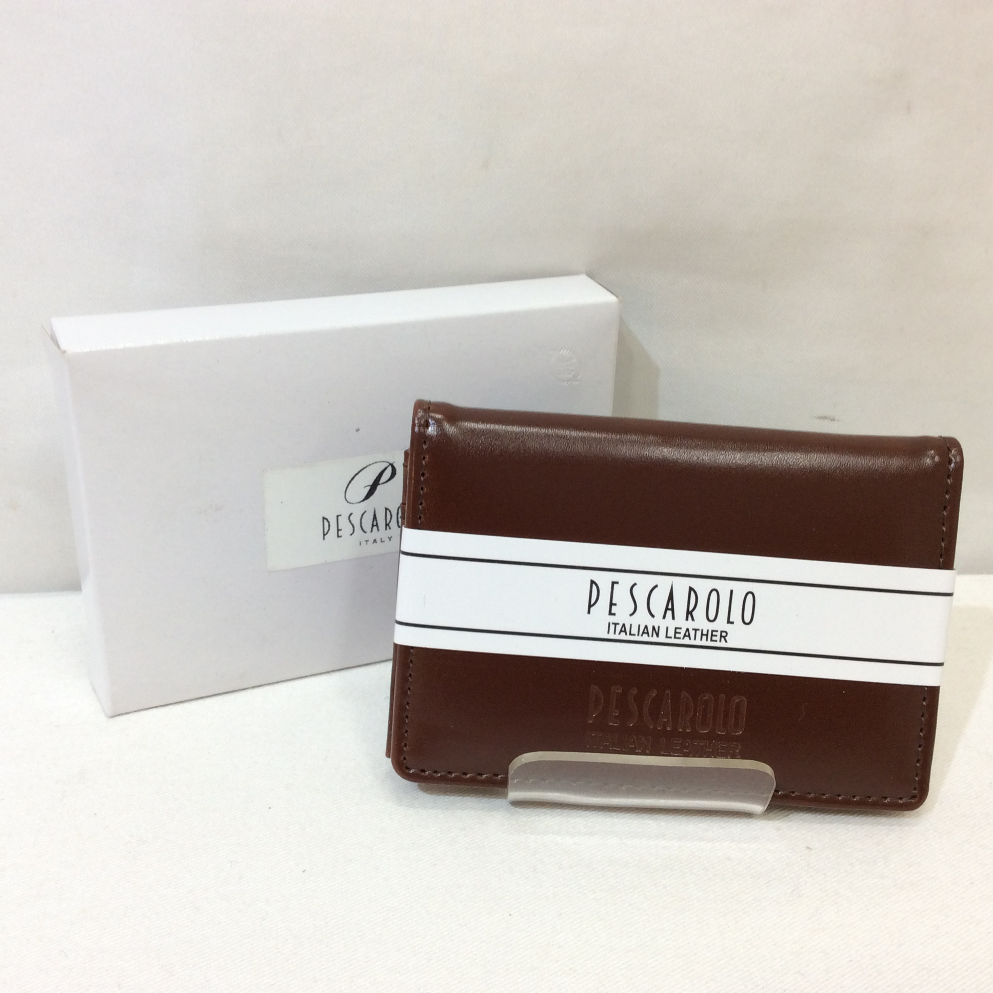 未使用☆PESCAROLO イタリアンレザー カードケース ブラウン