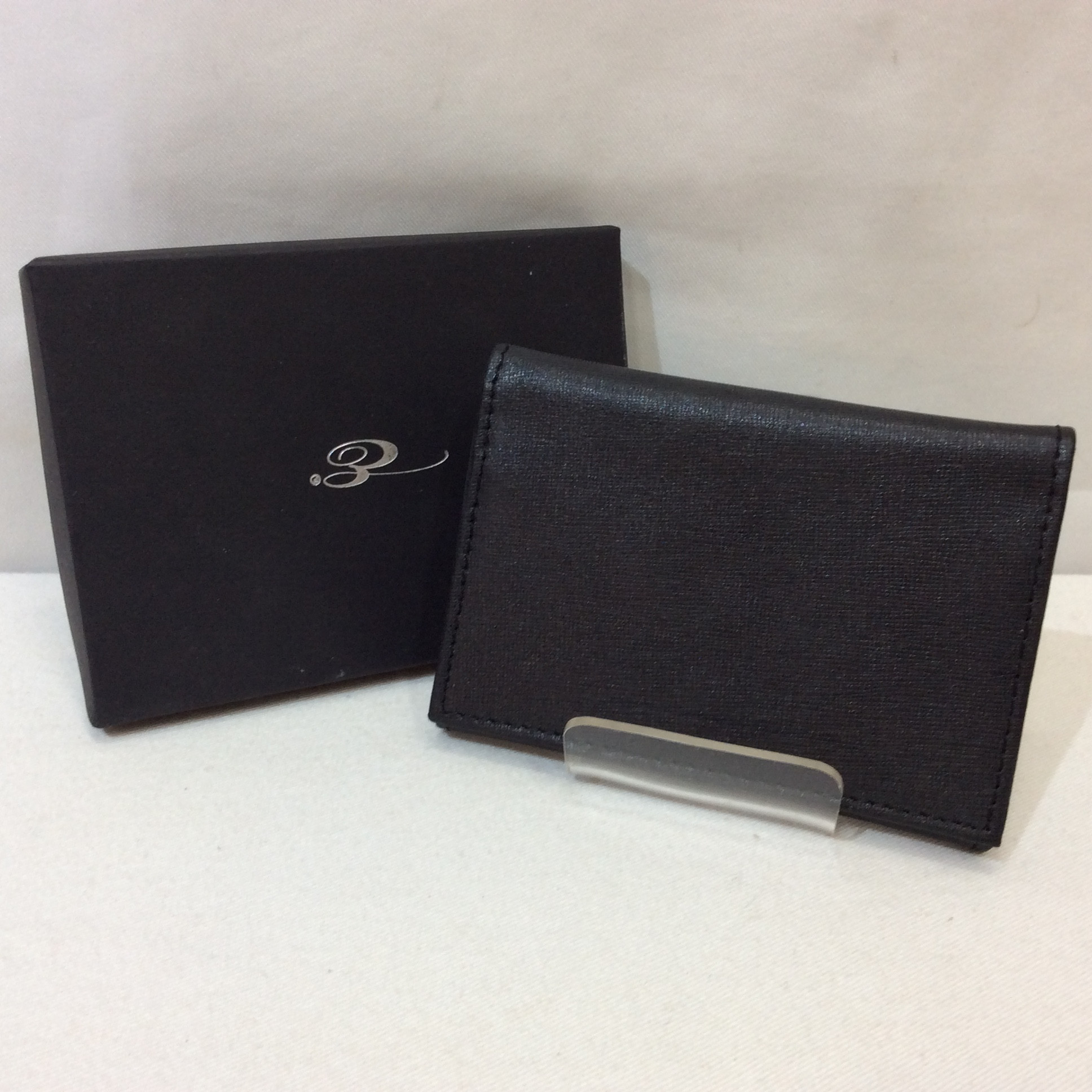 未使用☆エルク 牛革名刺入れ ブラック