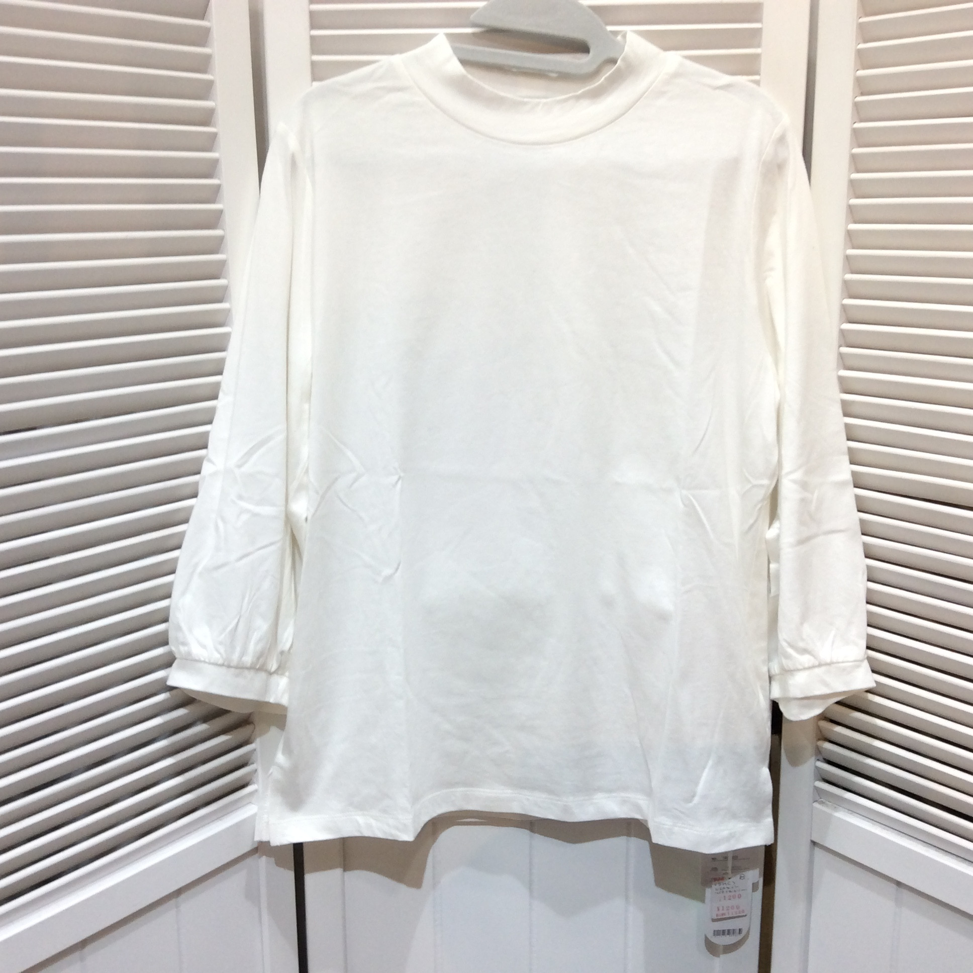 新品 DHC  USAコットン ハイネックカットソー  M ホワイト