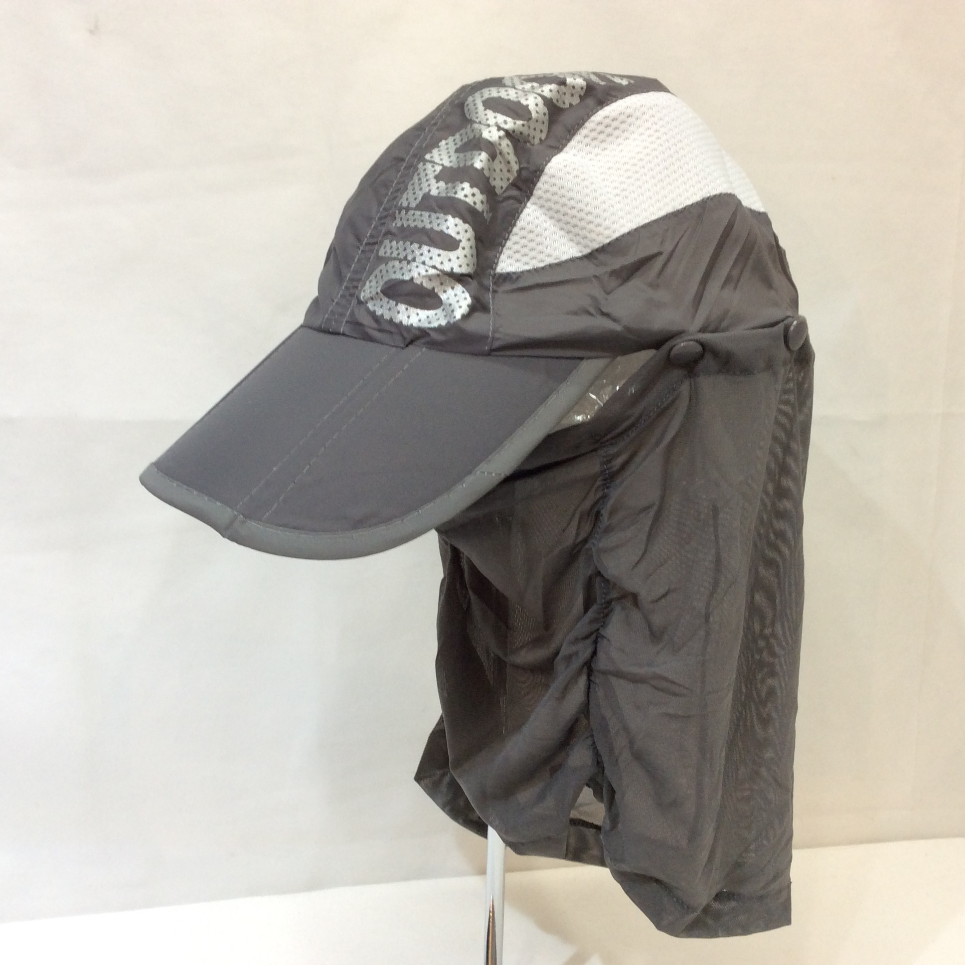 新品☆フェイスカバー付き 折り畳みキャップ グレー フリーサイズ