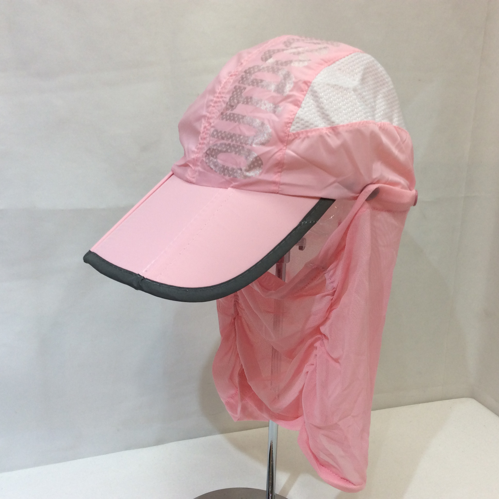 新品☆フェイスカバー付き 折り畳みキャップ ピンク フリーサイズ