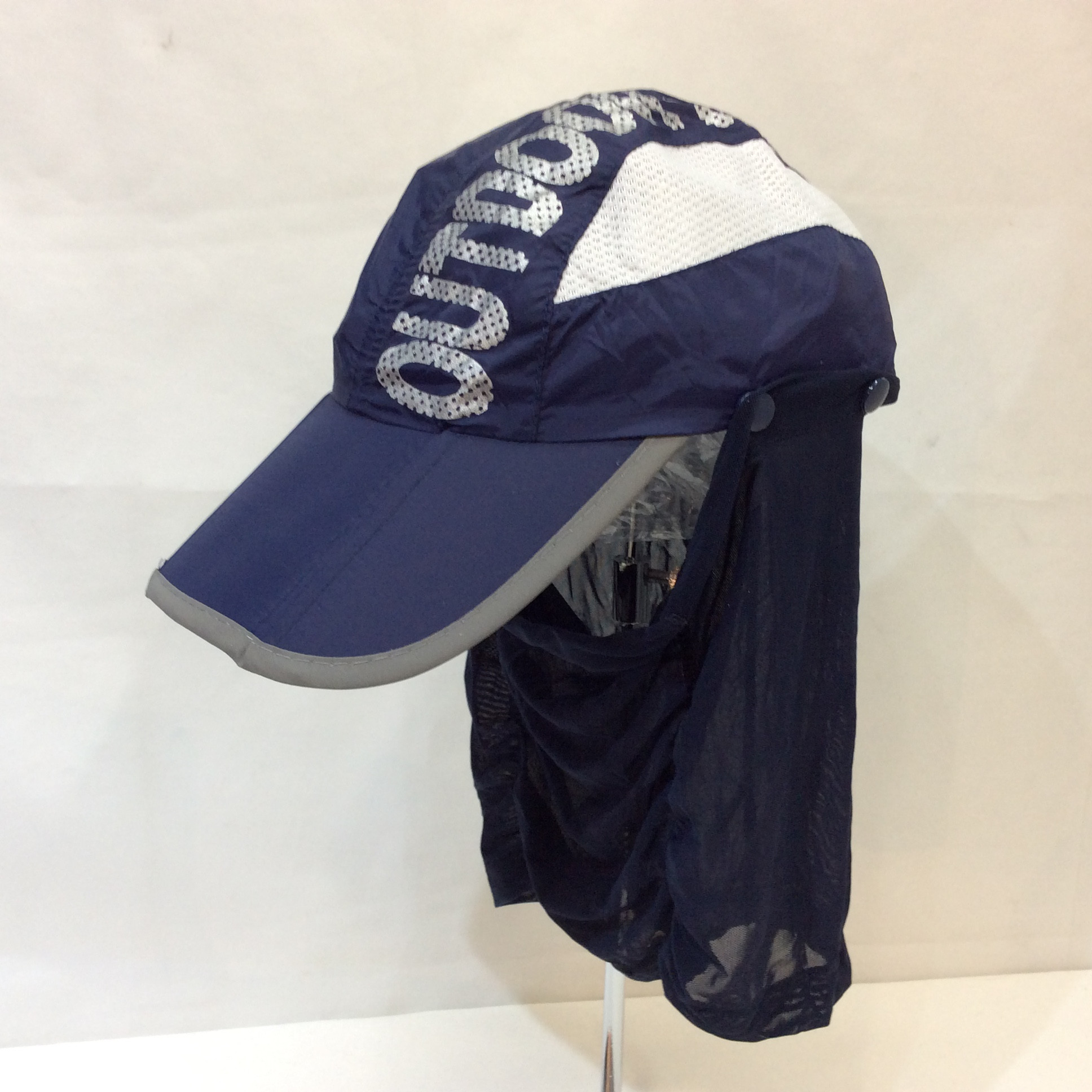 新品☆フェイスカバー付き 折り畳みキャップ ネイビー フリーサイズ