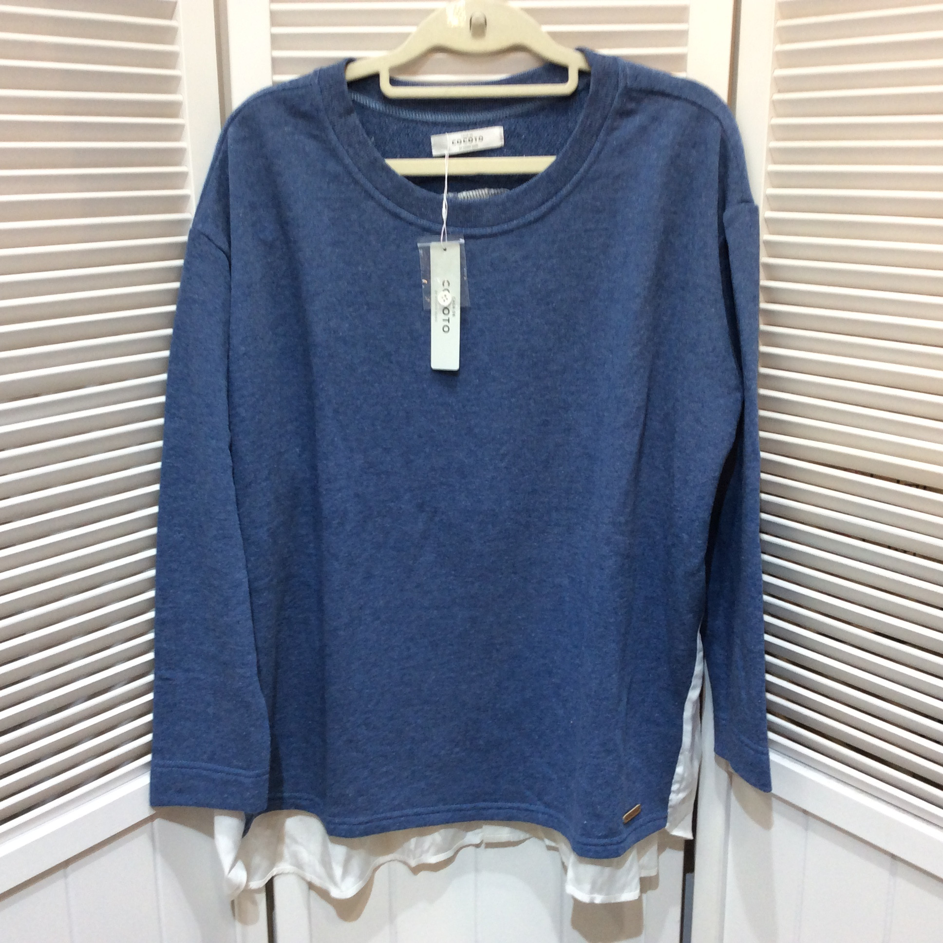 未使用☆COCOTO プルオーバー 9号 ブルー×ホワイト