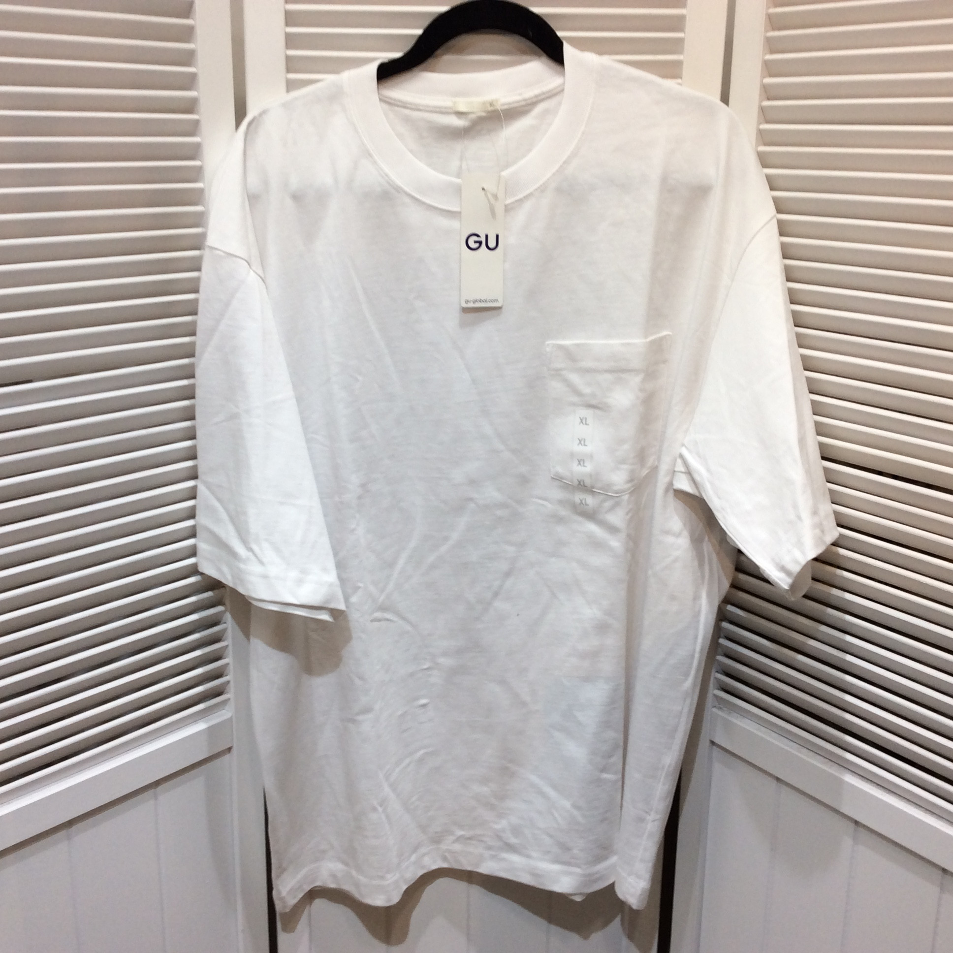 未使用☆GU メンズ ヘビーウェイト クルーネックT XL ホワイト