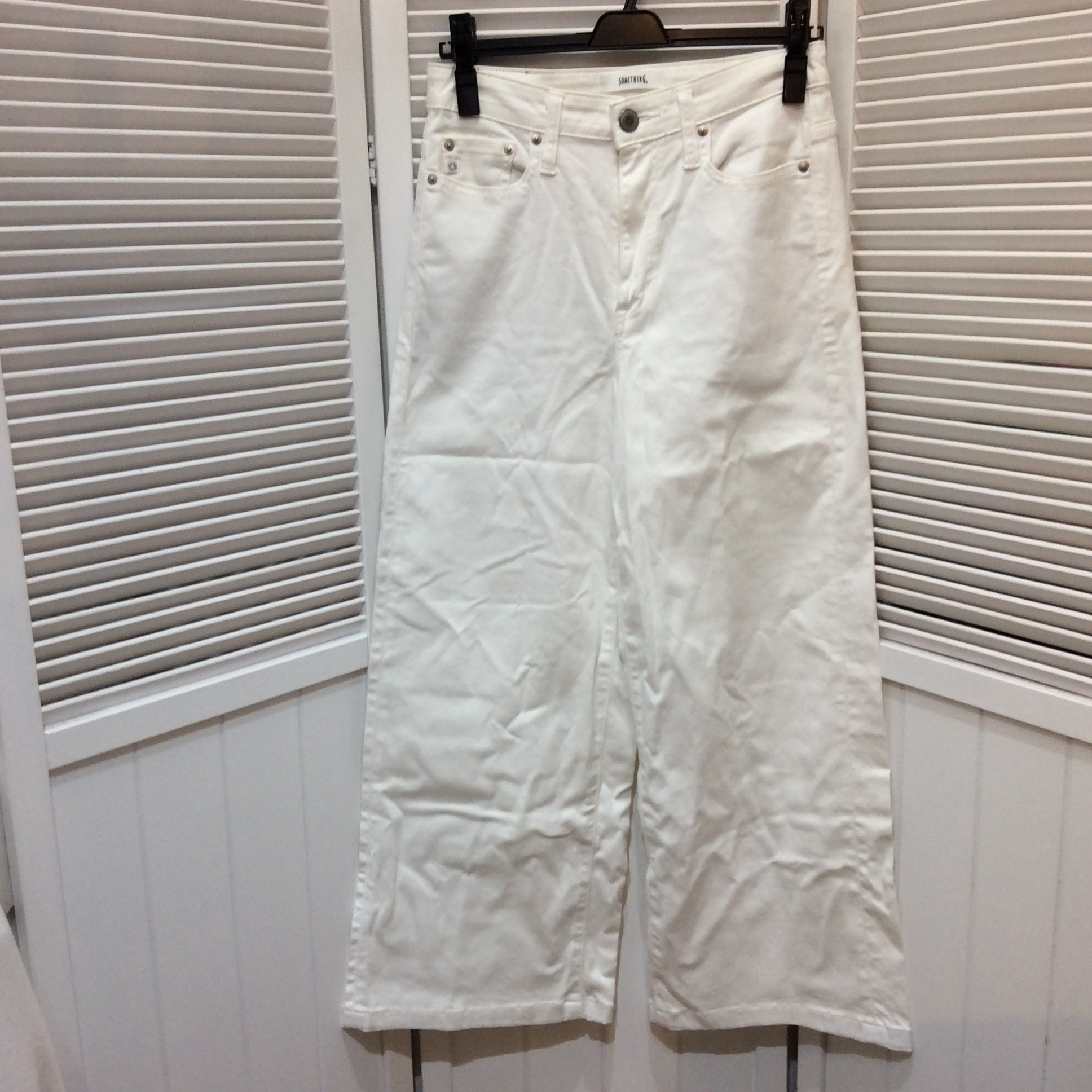 サムシング デニムワイドパンツ  M  ホワイト
