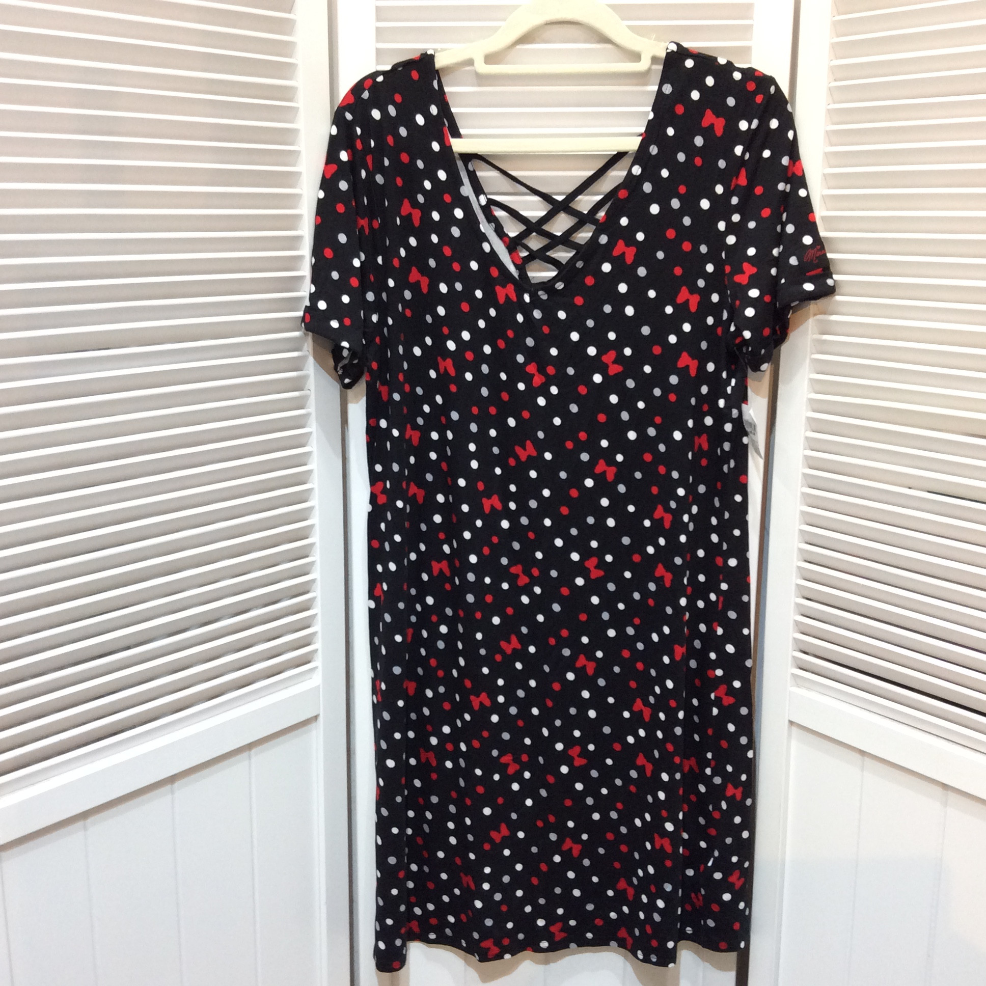 未使用 ディズニー  チュニック M  ブラック／ドット柄