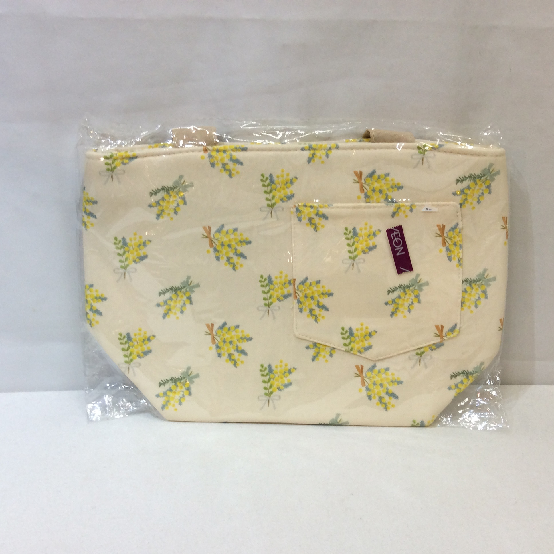 未使用 イオン 保冷バッグ  イエロー花柄