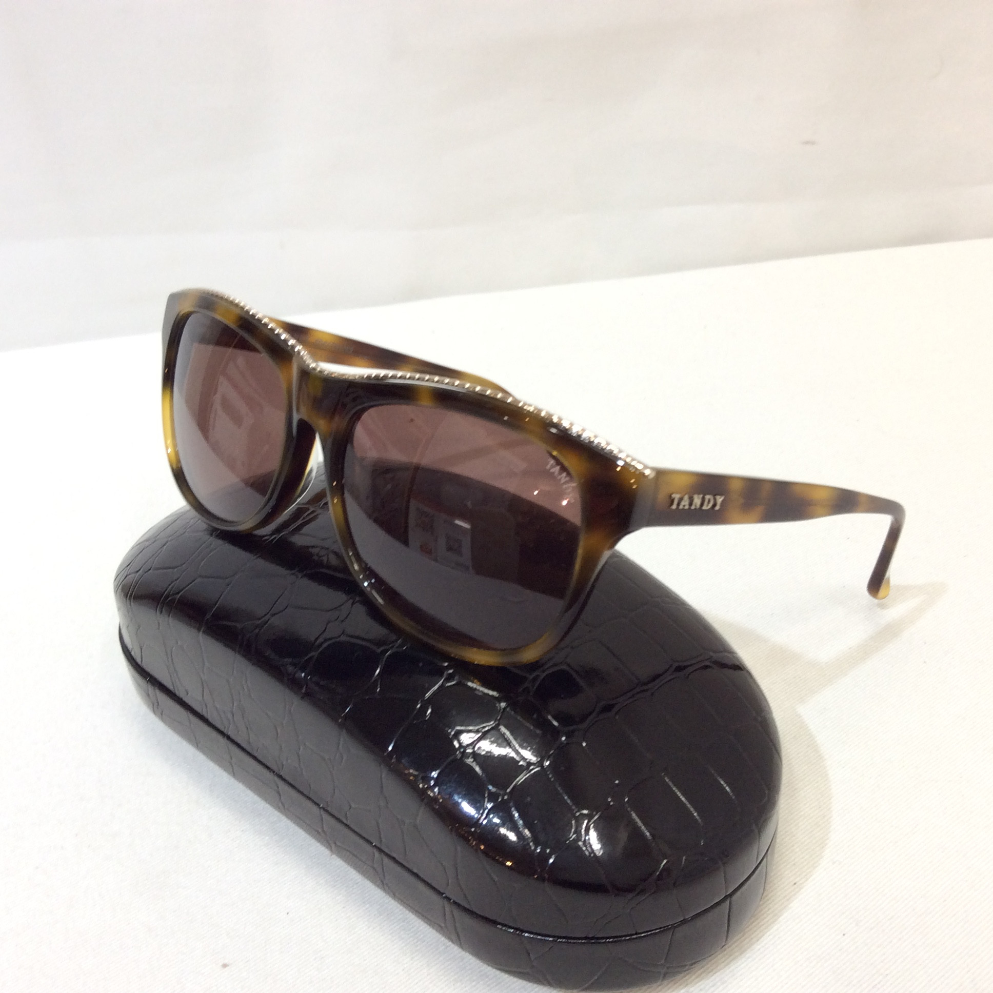 未使用 TANDY サングラス  ブラウン／ラインストーン