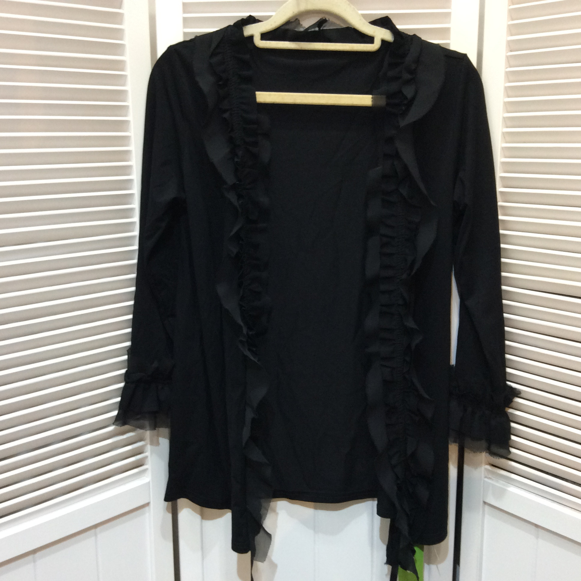 未使用 ディノス  フリルカーディガン サイズS  ブラック